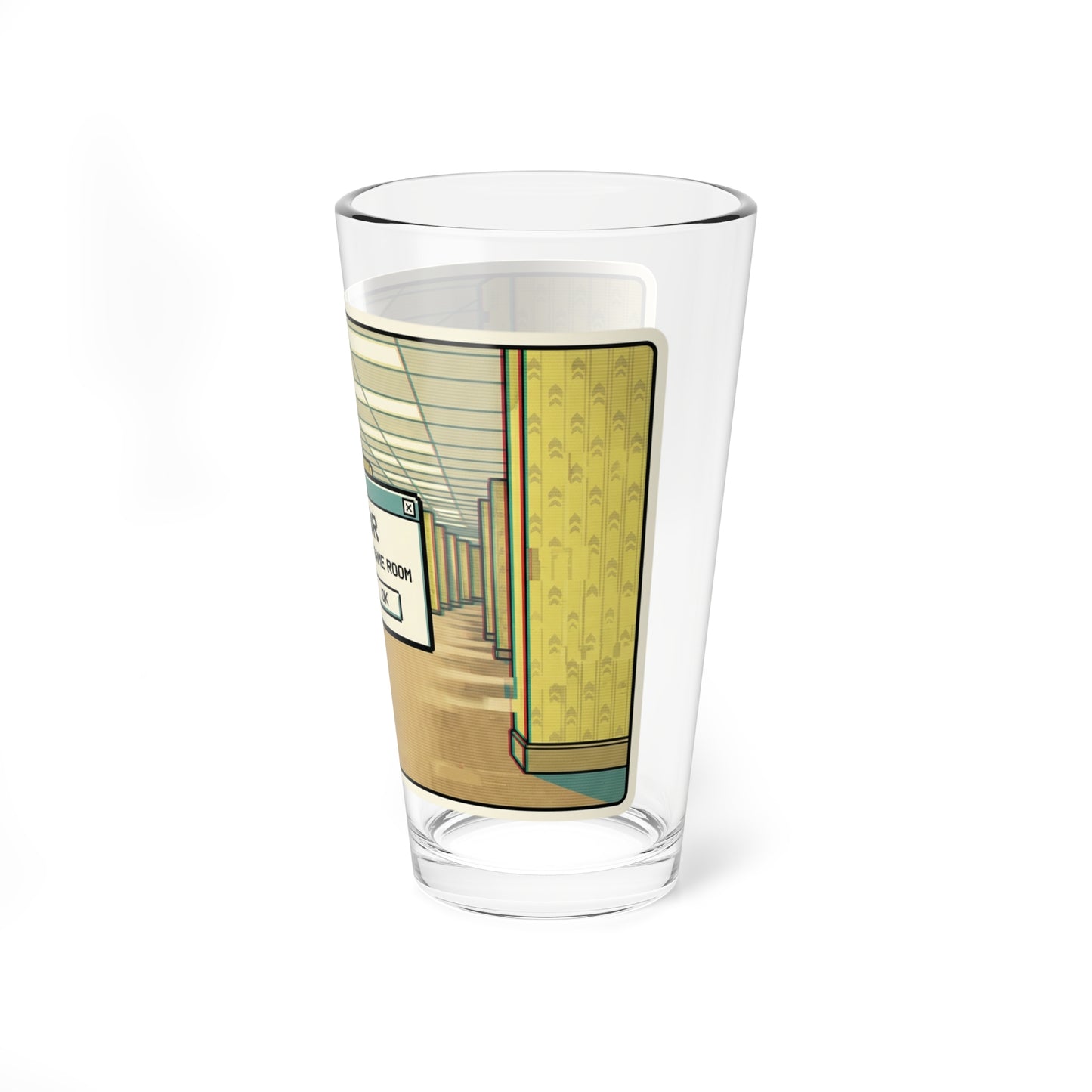 Liminal Space Error Pint Glass | Same Room Retro Horror Glass | Weirdcore Cocktail Glass | Gamer Gift