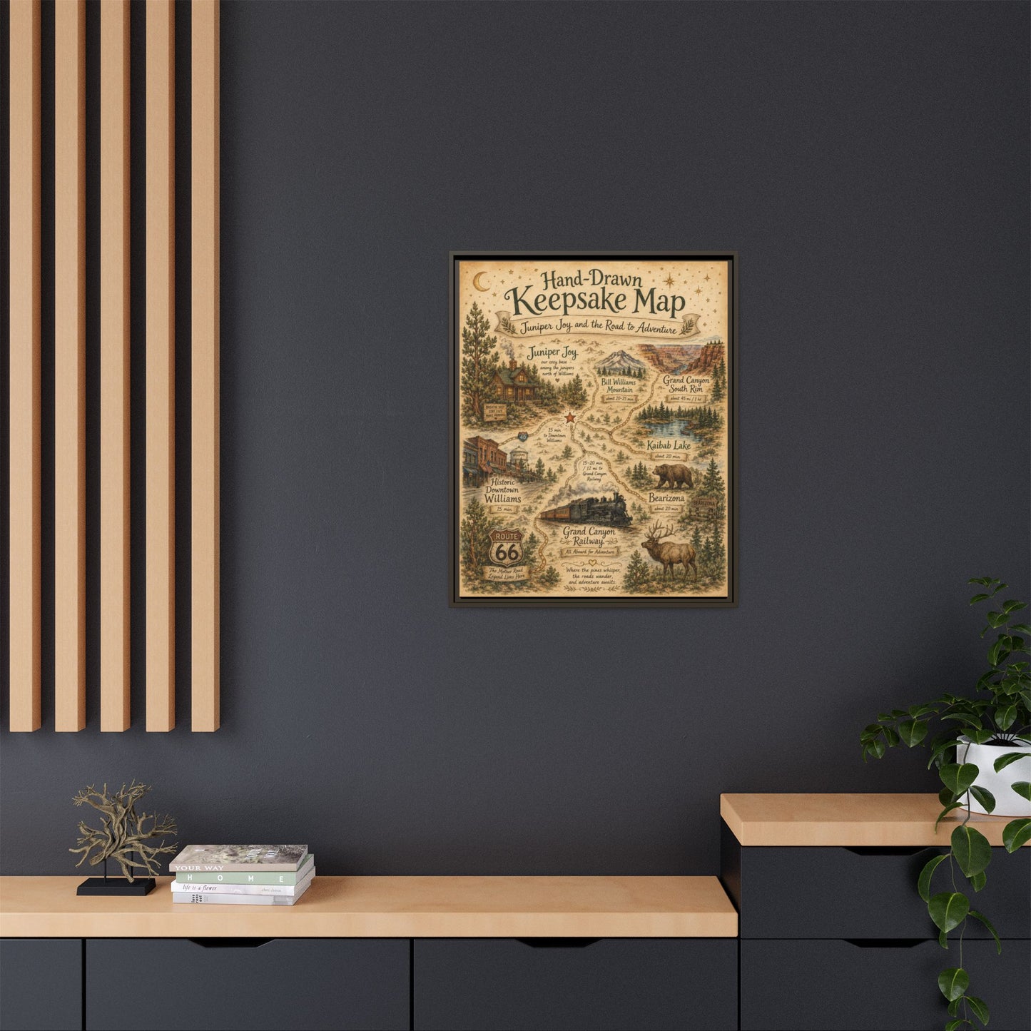 Framed Keepsake Map Matte Canvas Print