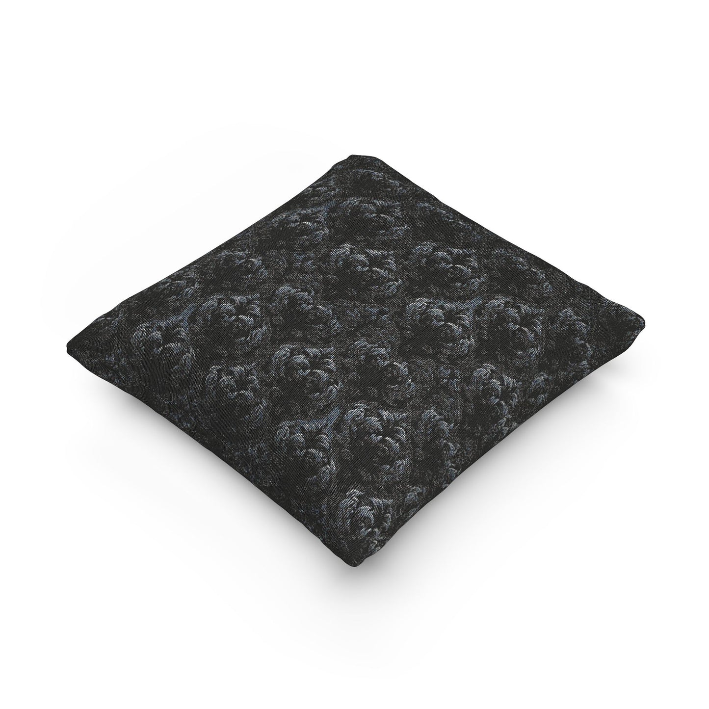Black Gothic Damask Woven Pillow| Dark Academia Throw Pillow | Victorian Gothic Home Decor | Gothic Couch Pillow | Luxury Cotton Throw