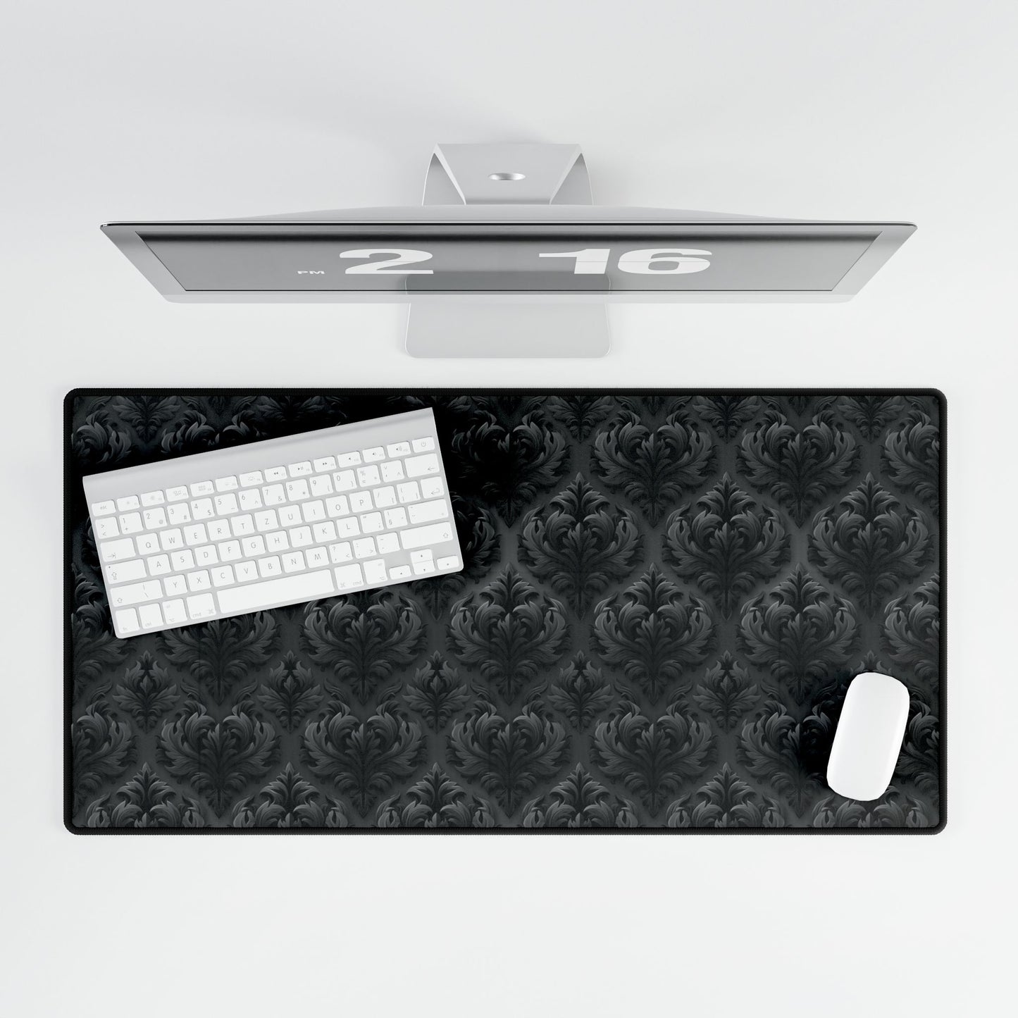 Gothic Black Damask Desk Mat - Large Gaming/Office Mouse Pad MTG