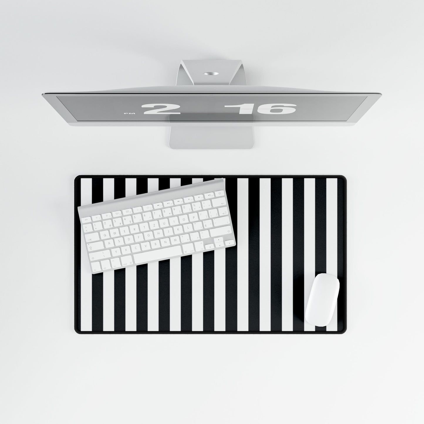 Black & White Striped Desk Mat, Gothic TCG Playmat, Extended Mouse Pad, Card Game Mat, Alternative Office Decor, Gaming Desk Mat