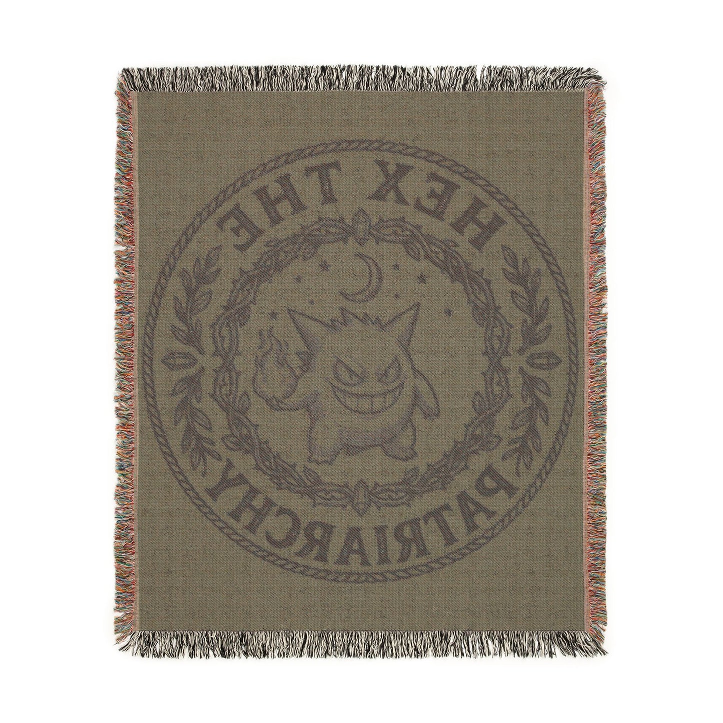 Woven Blanket — Vintage Botanical Seal Throw Blanket