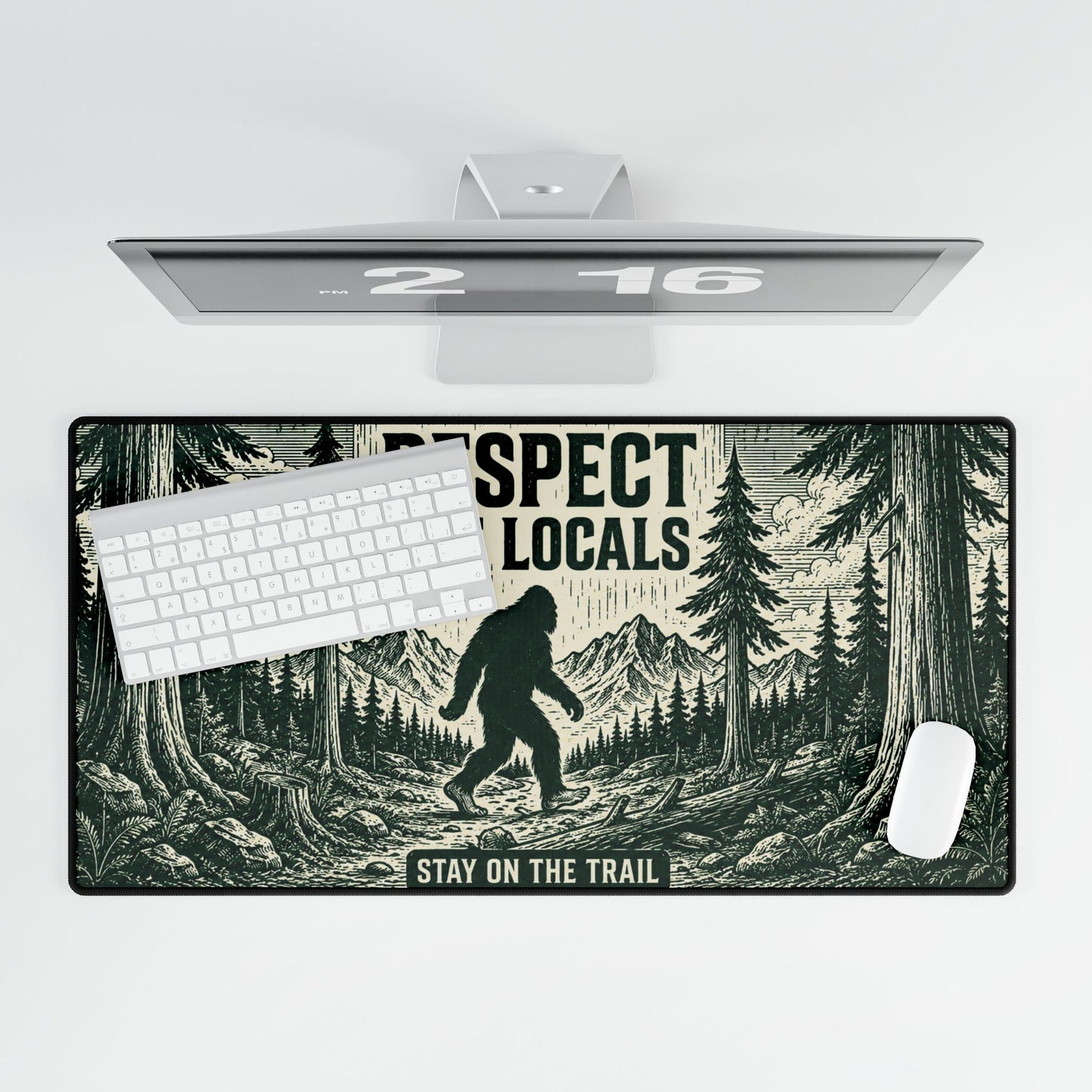 Respect the Locals Playmat Desk Mat - Sasquatch Trail Mouse Pad MTG