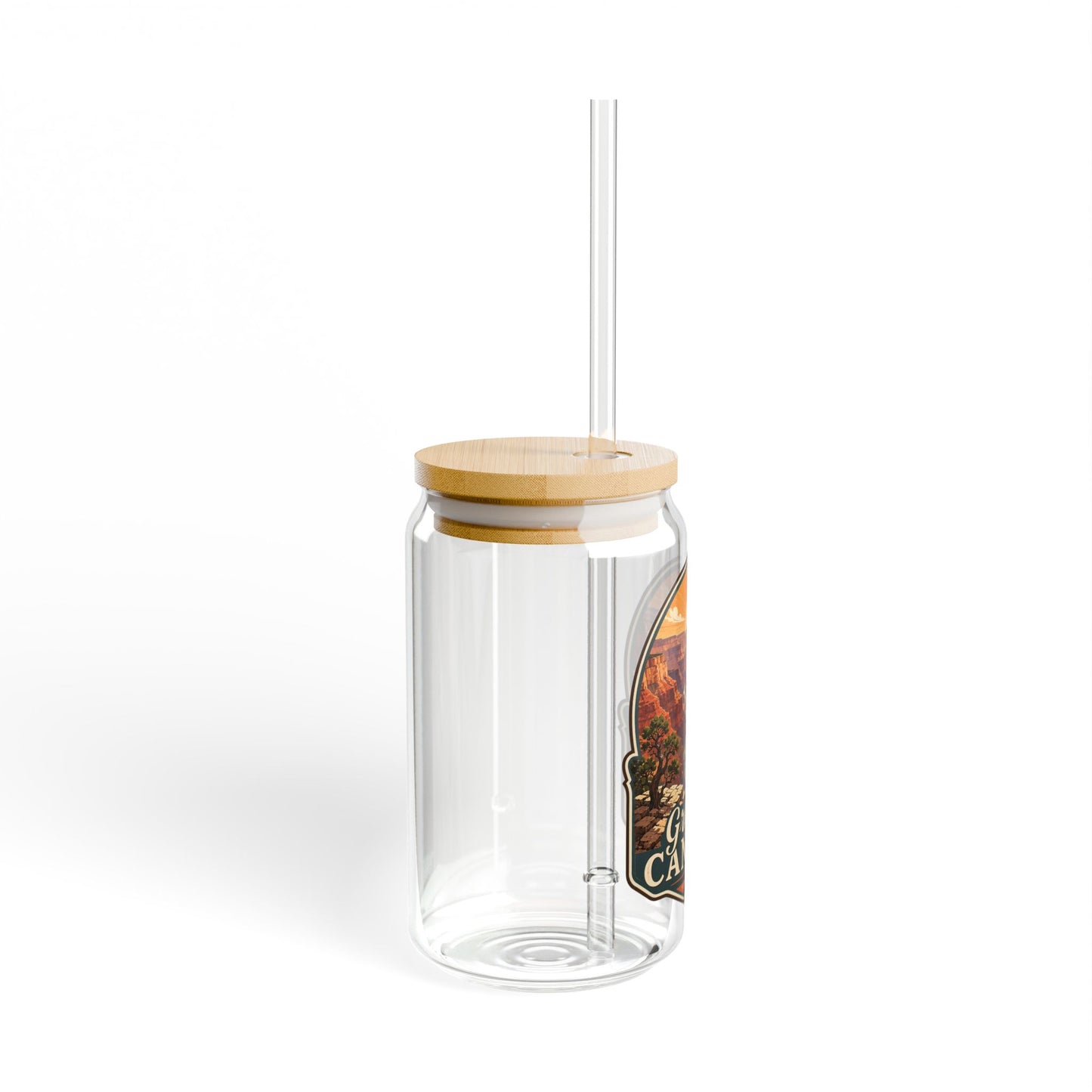 Grand Canyon Sipper Glass — 16oz Travel Tumbler with Bamboo Lid & Straw
