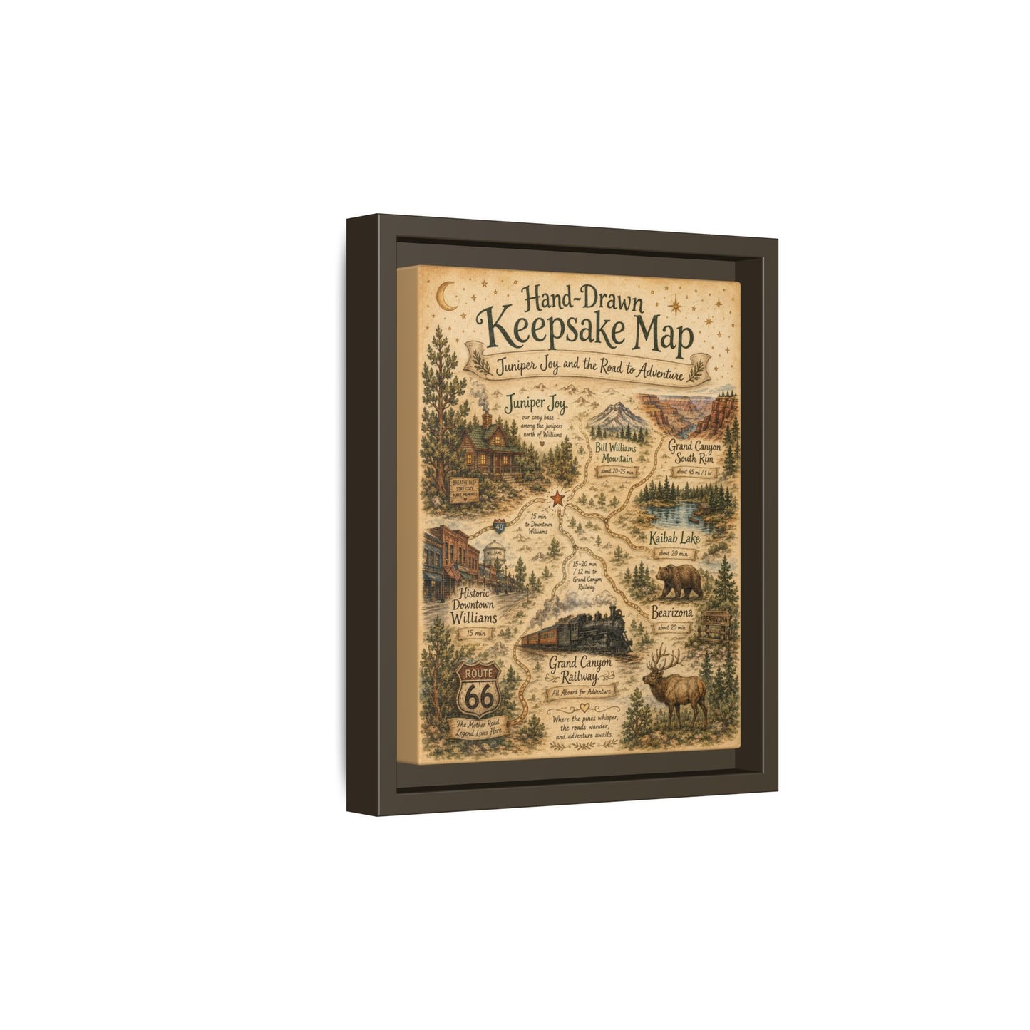 Framed Keepsake Map Matte Canvas Print