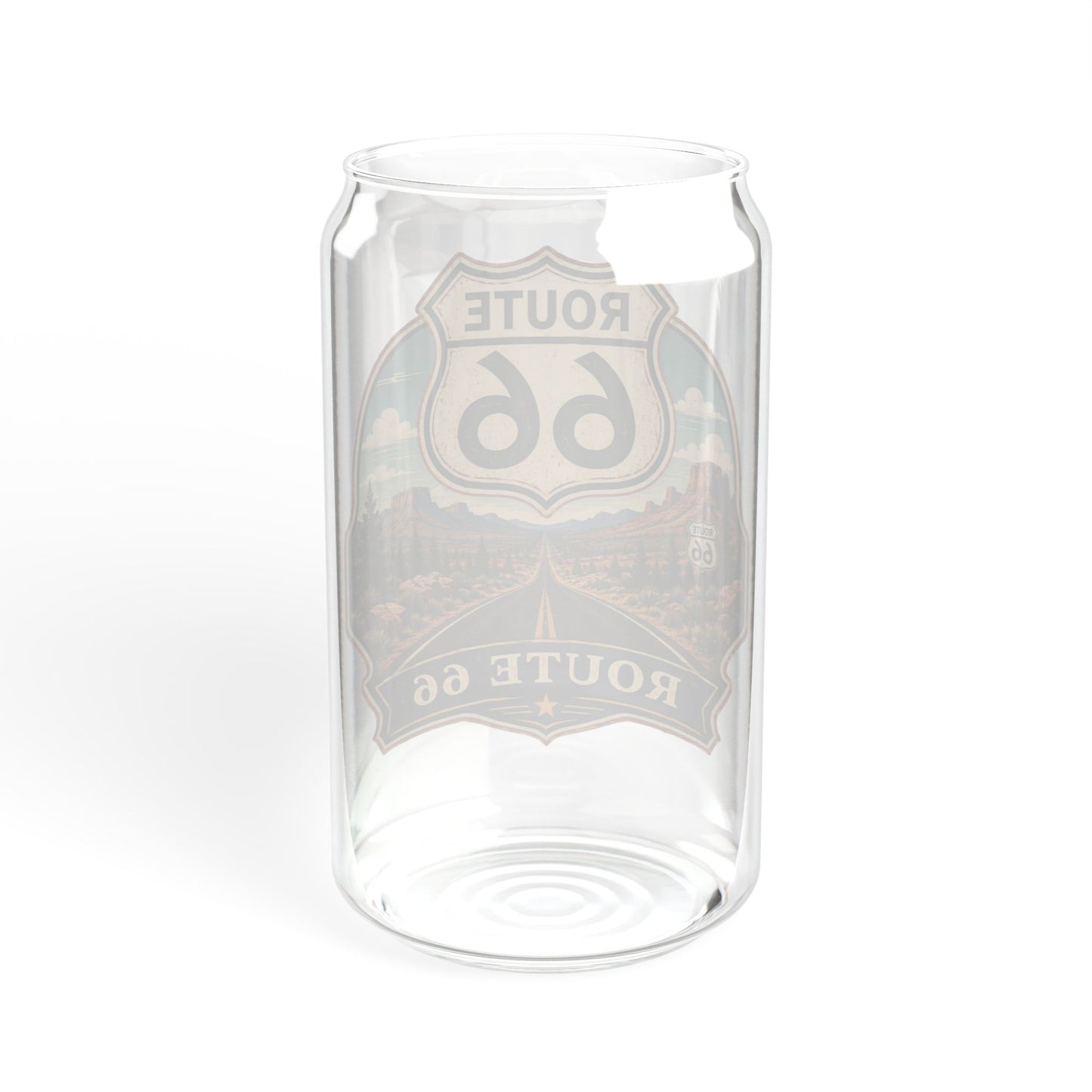 Route 66 Sipper Glass — 16 oz Travel Tumbler with Lid & Straw