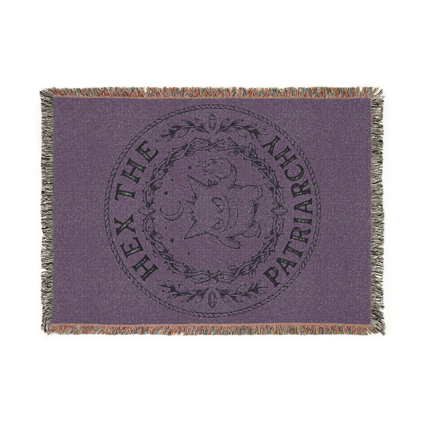 Woven Blanket — Vintage Botanical Seal Throw Blanket