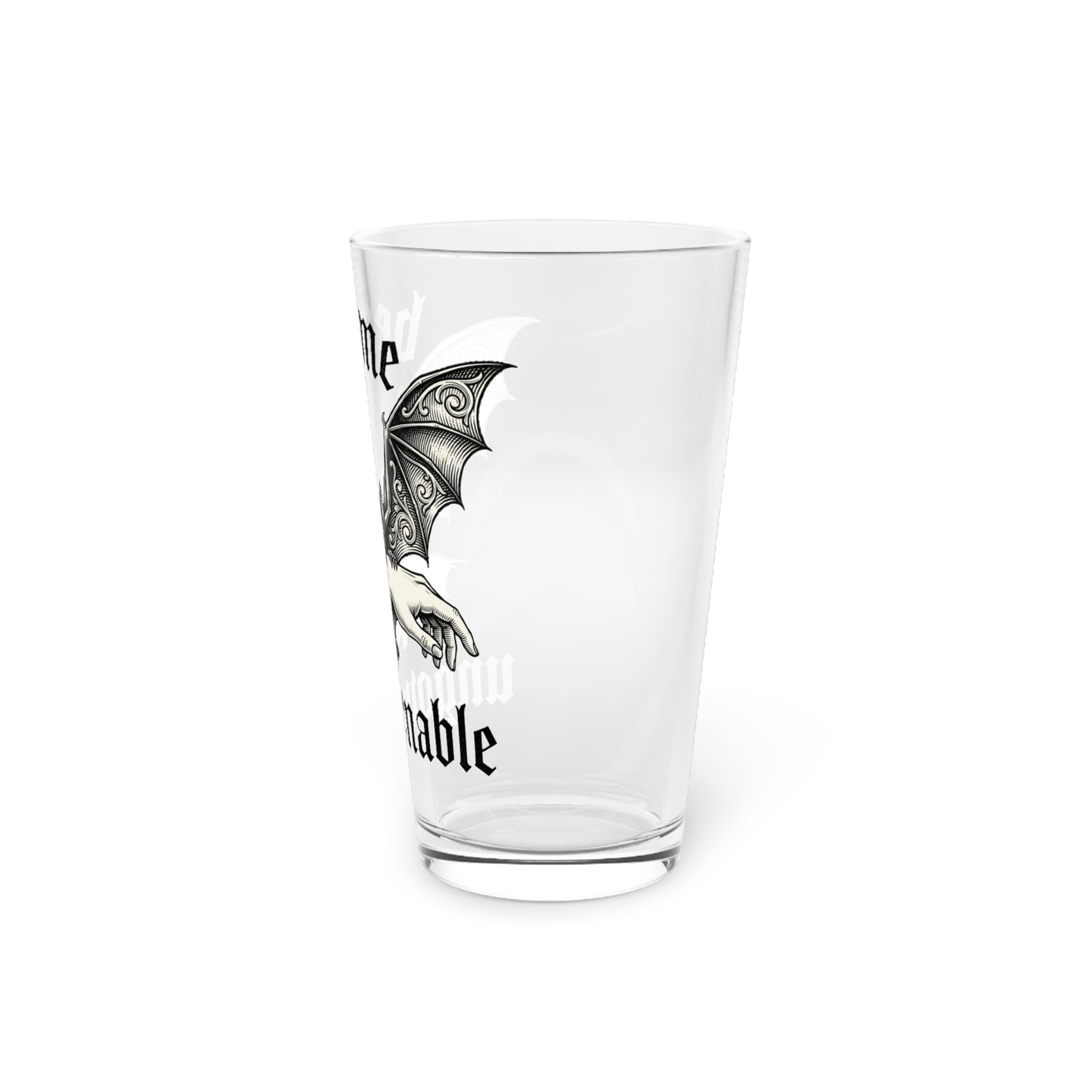 Pint Glass - 'Become Ungovernable' Gothic Bat 16oz Beer Glass