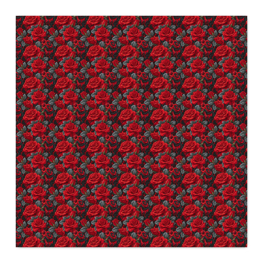 Red Rose Floral Cotton Fabric by the Yard – Combed Cotton Prima