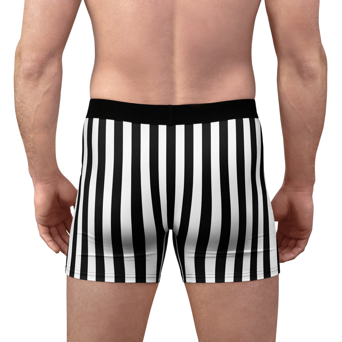 Black White Striped Boxer Briefs, Gothic Men’s Underwear, Alternative Boxer Briefs, Vertical Stripe Underwear, Goth Gift for Him