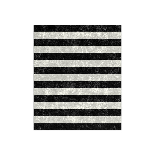 Black & Silver Striped Velvet Throw Blanket, Gothic Home Decor, Modern Stripe Couch Throw, Luxe Crushed Velvet Blanket 50x60
