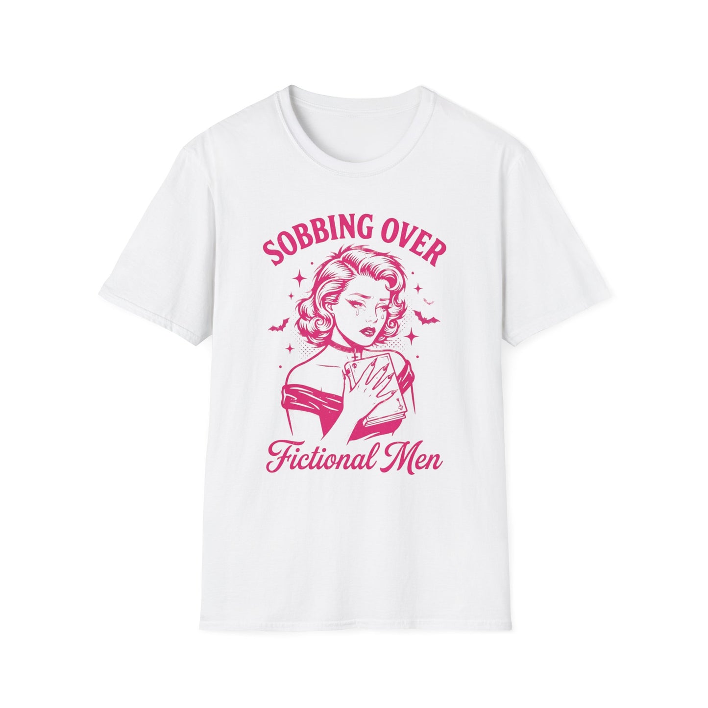 T-Shirt — "Sobbing Over Fictional Men" Retro Pop Art Tee