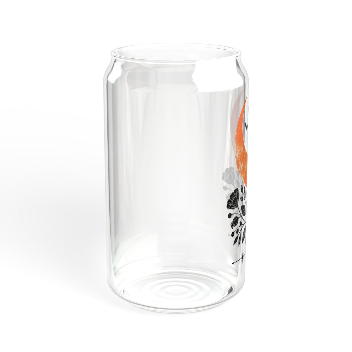 Sipper Glass - Crescent Moon & Botanicals 16oz Tumbler with Straw