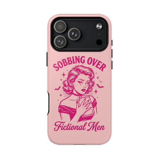 Phone Case — Pink “Sobbing Over Fictional Men” Tough Magnetic Protective Cover