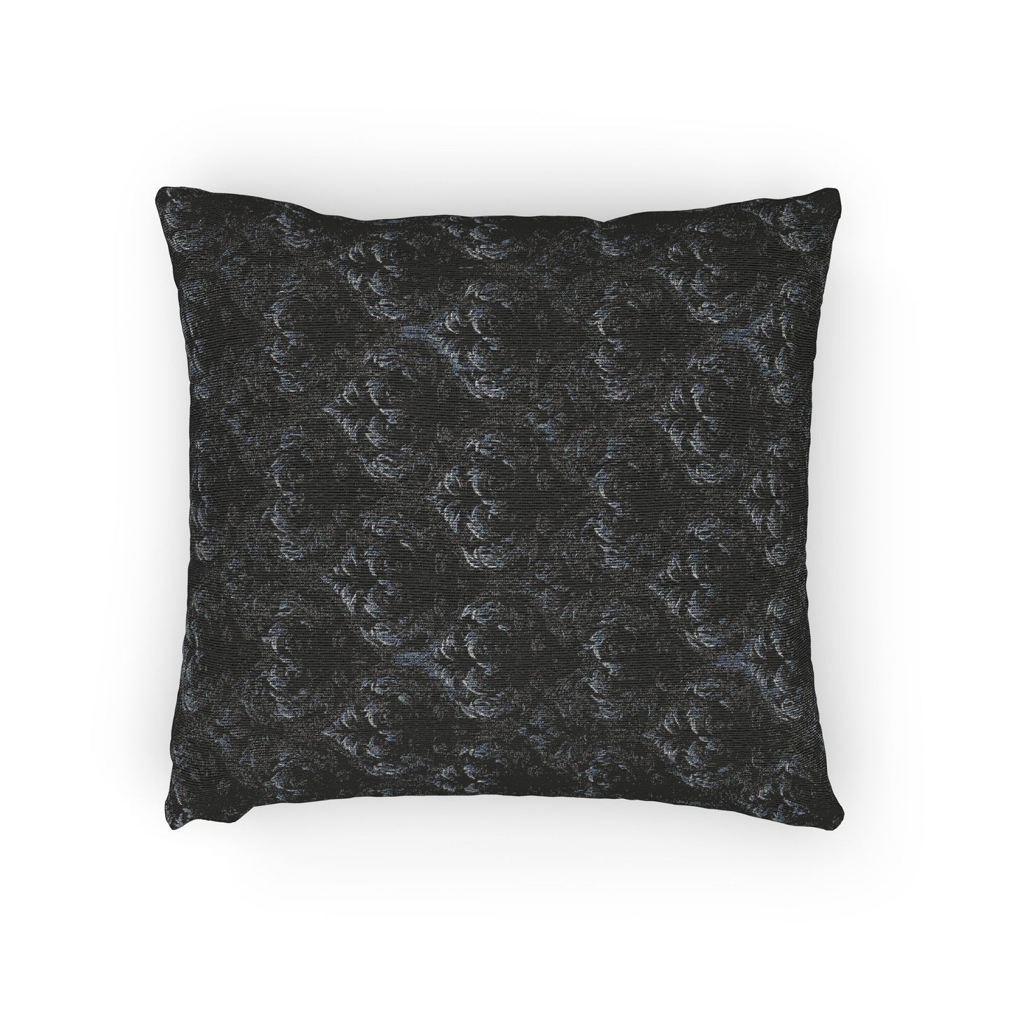 Black Gothic Damask Woven Pillow| Dark Academia Throw Pillow | Victorian Gothic Home Decor | Gothic Couch Pillow | Luxury Cotton Throw