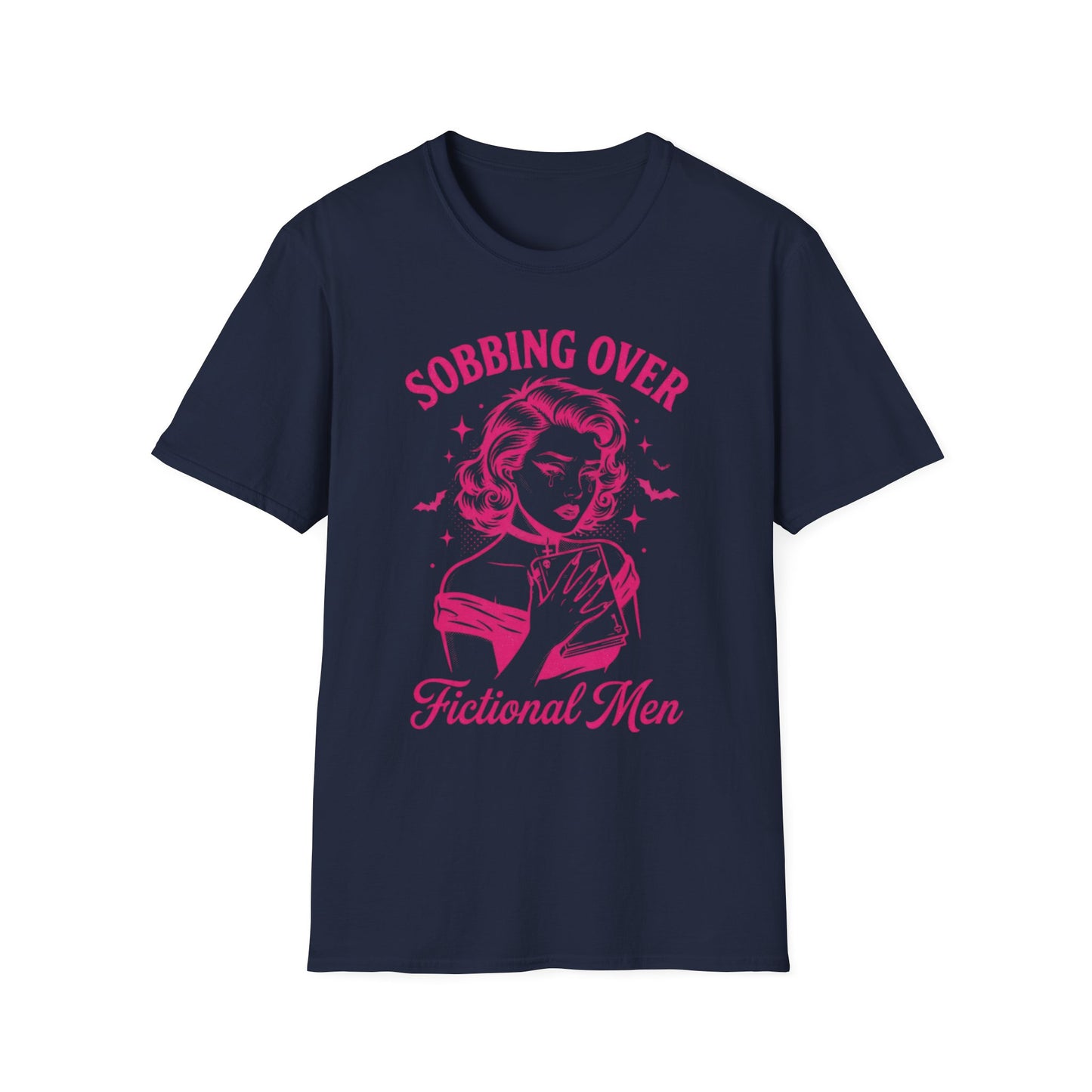 T-Shirt — "Sobbing Over Fictional Men" Retro Pop Art Tee