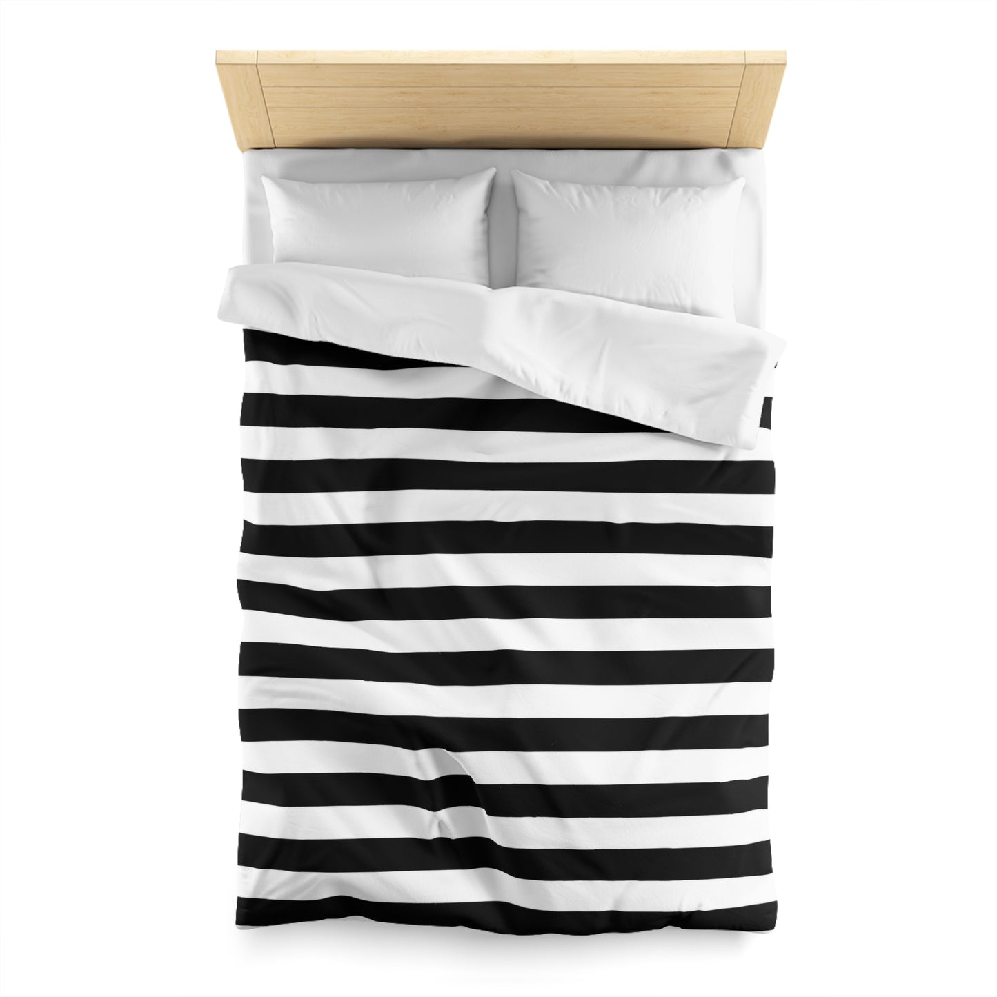 Black White Striped Duvet Cover, Gothic Bedding, Microfiber Bed Cover, Modern Goth Bedroom Decor, Minimalist Twin Queen King Duvet