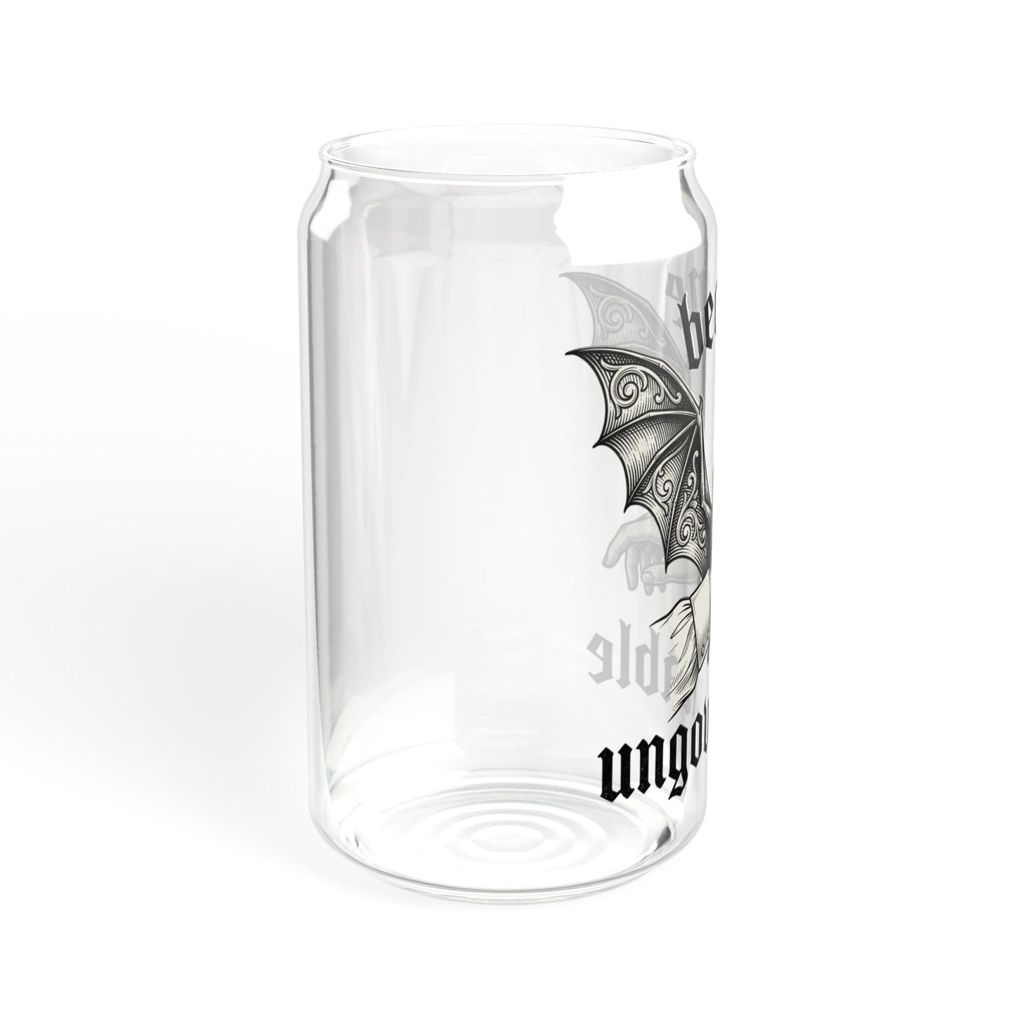 16oz Bat Sipper Glass — “Become Ungovernable” Gothic Straw Tumbler