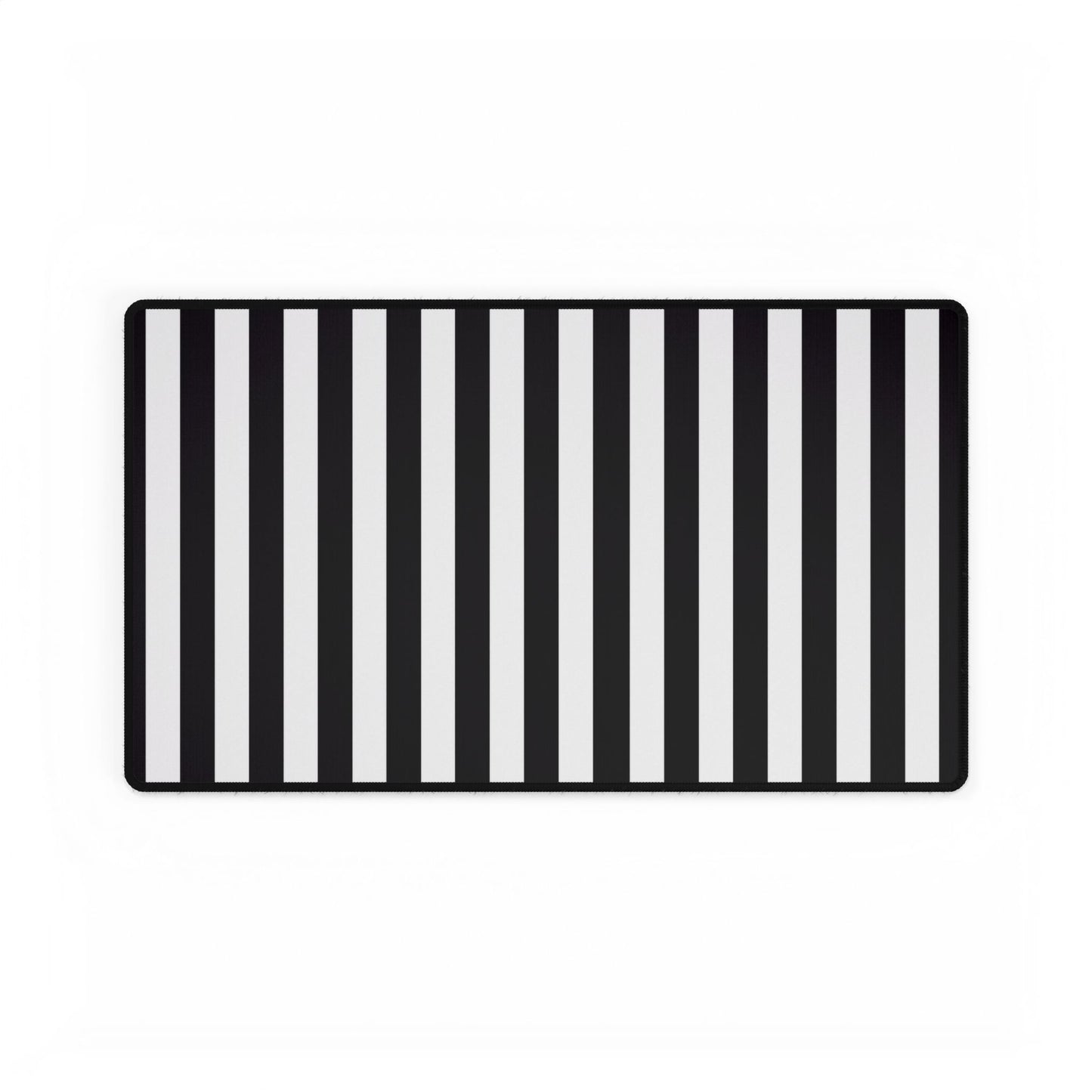 Black & White Striped Desk Mat, Gothic TCG Playmat, Extended Mouse Pad, Card Game Mat, Alternative Office Decor, Gaming Desk Mat