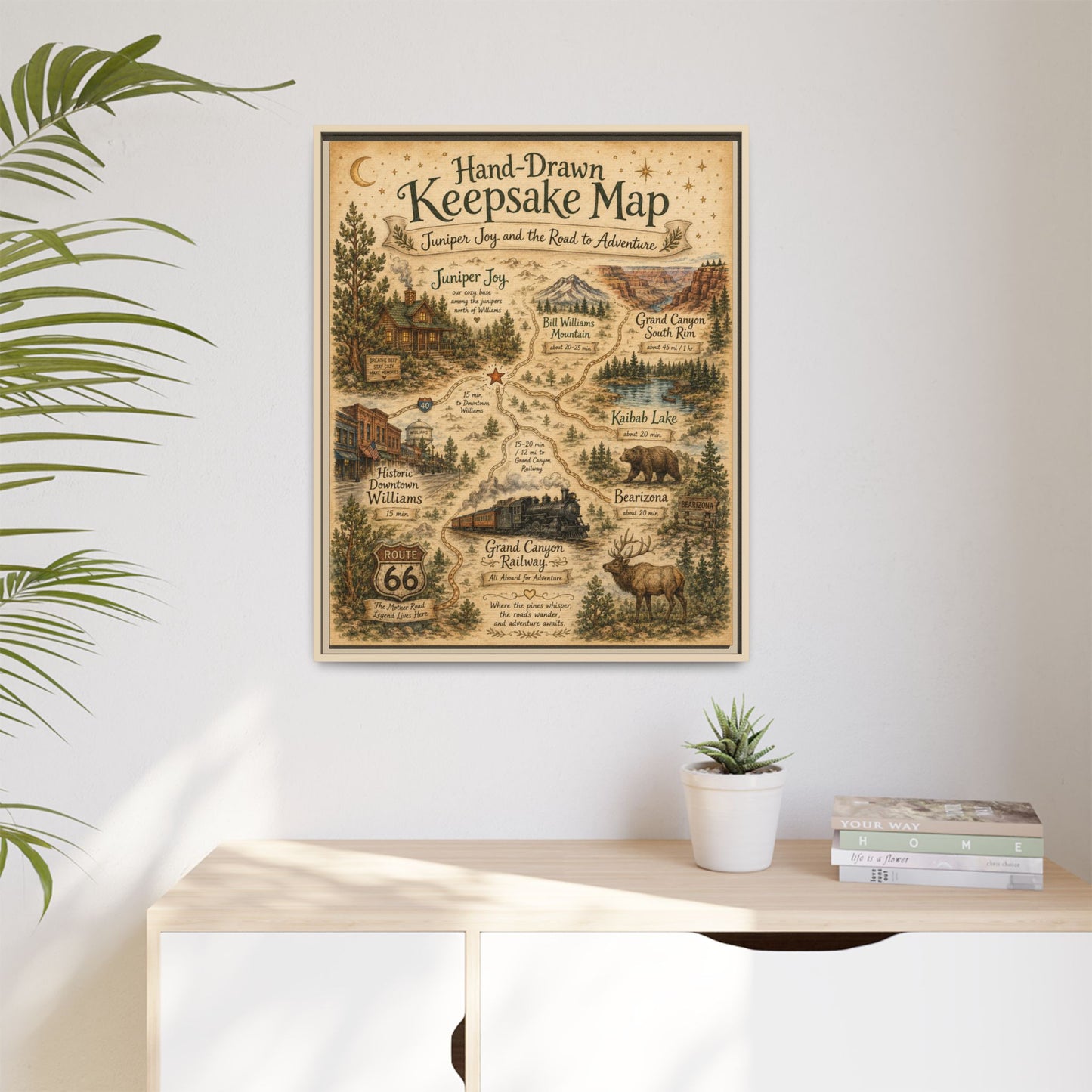 Framed Keepsake Map Matte Canvas Print