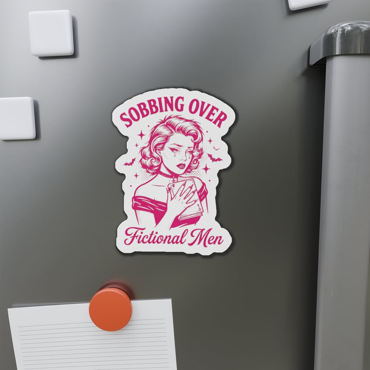 Sobbing Over Fictional Men Die-Cut Magnet