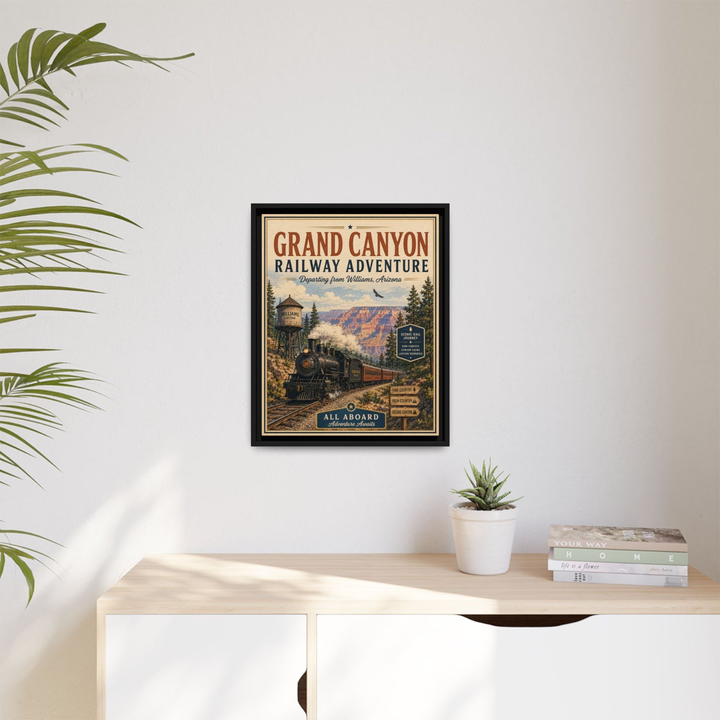 Grand Canyon Railway Adventure Framed Canvas Print
