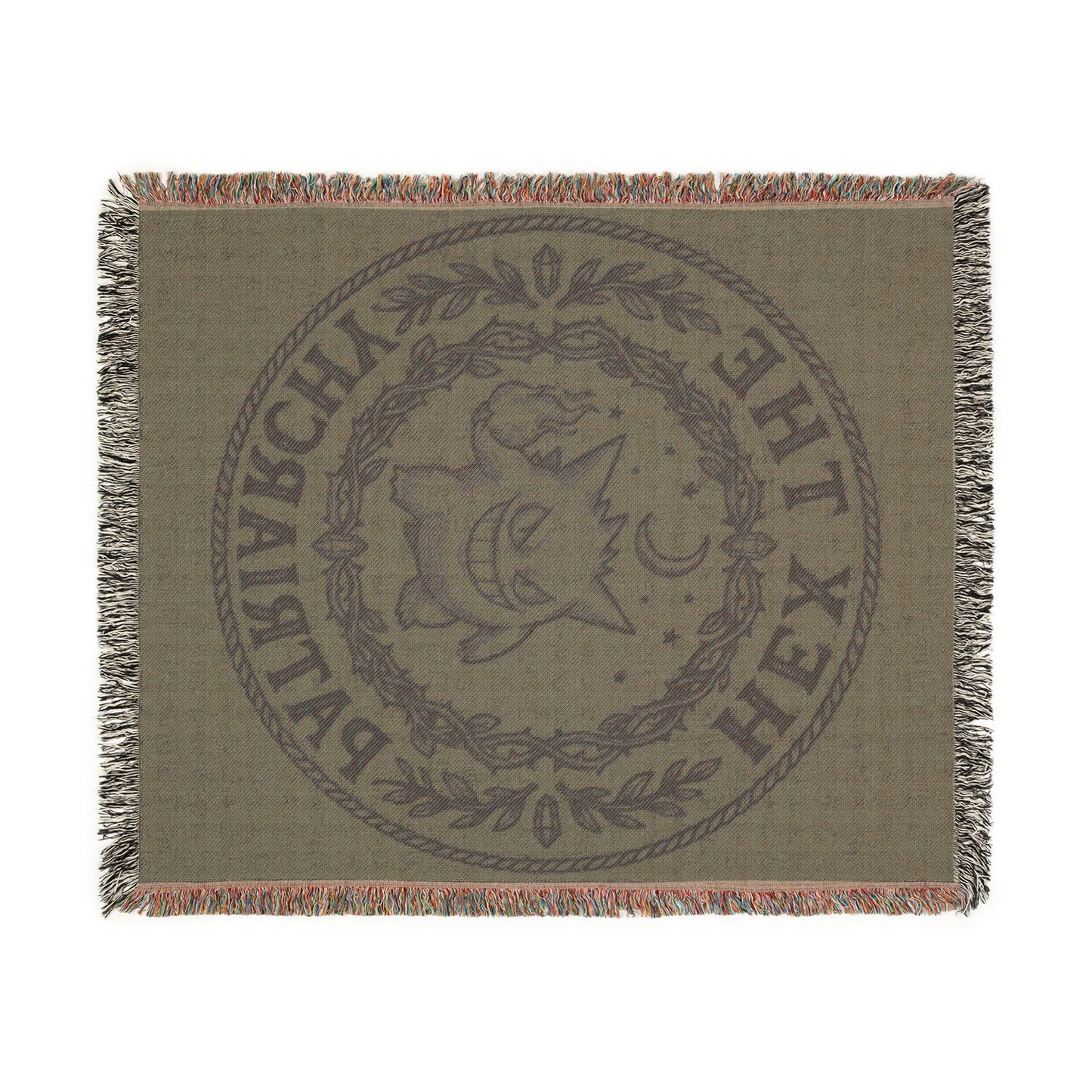 Woven Blanket — Vintage Botanical Seal Throw Blanket