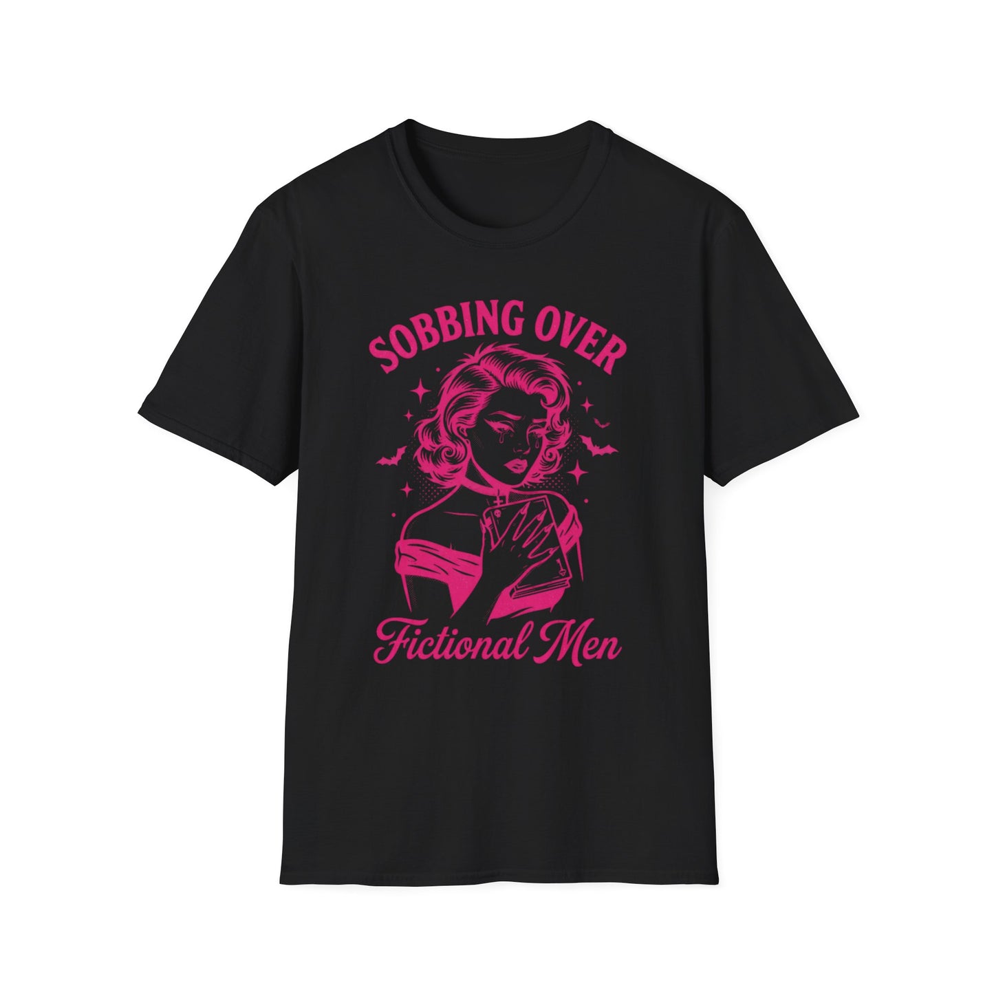 T-Shirt — "Sobbing Over Fictional Men" Retro Pop Art Tee