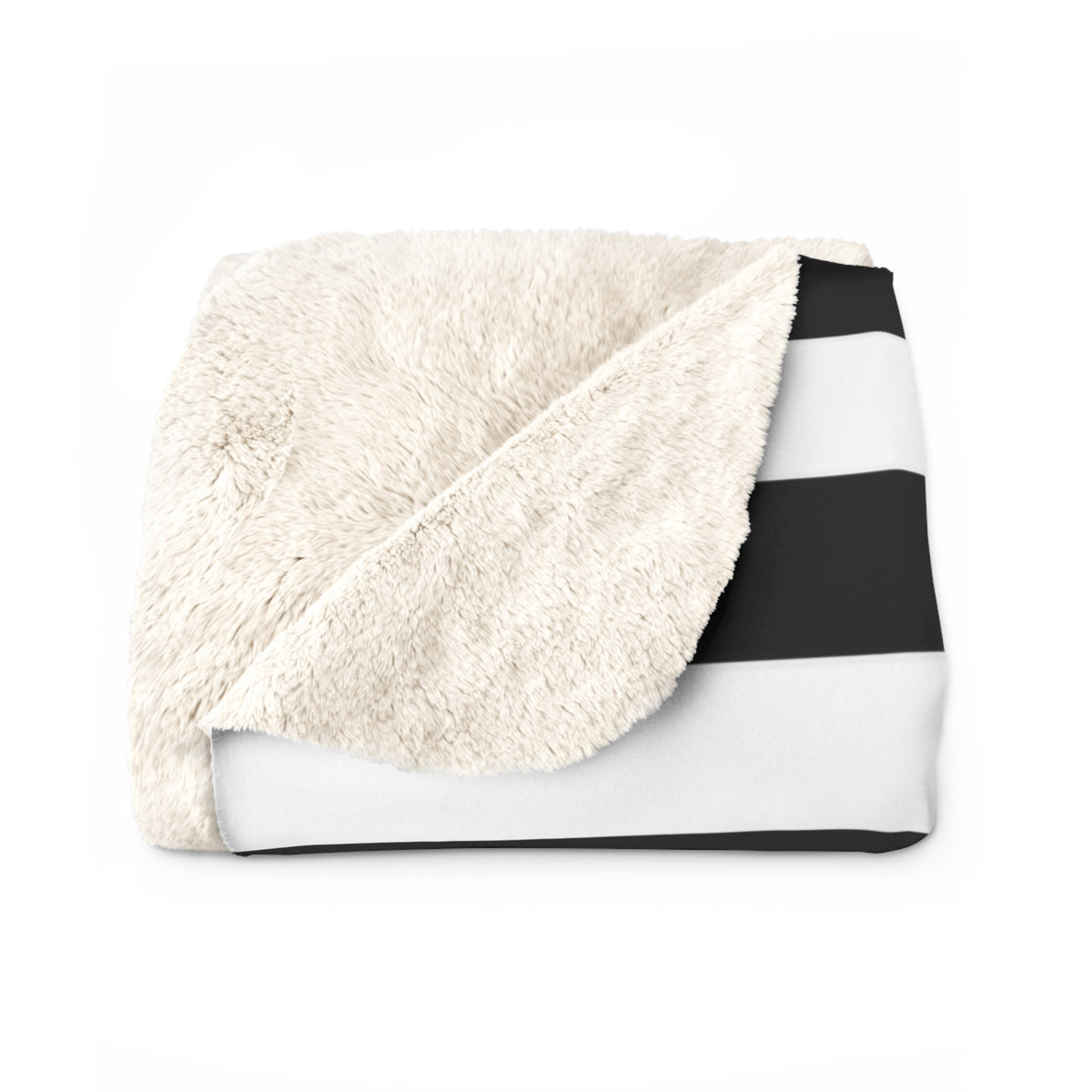 Black & White Striped Sherpa Blanket, Cozy Fleece Throw, Modern Gothic Home Decor, Minimalist Couch Blanket, Soft Bed Throw