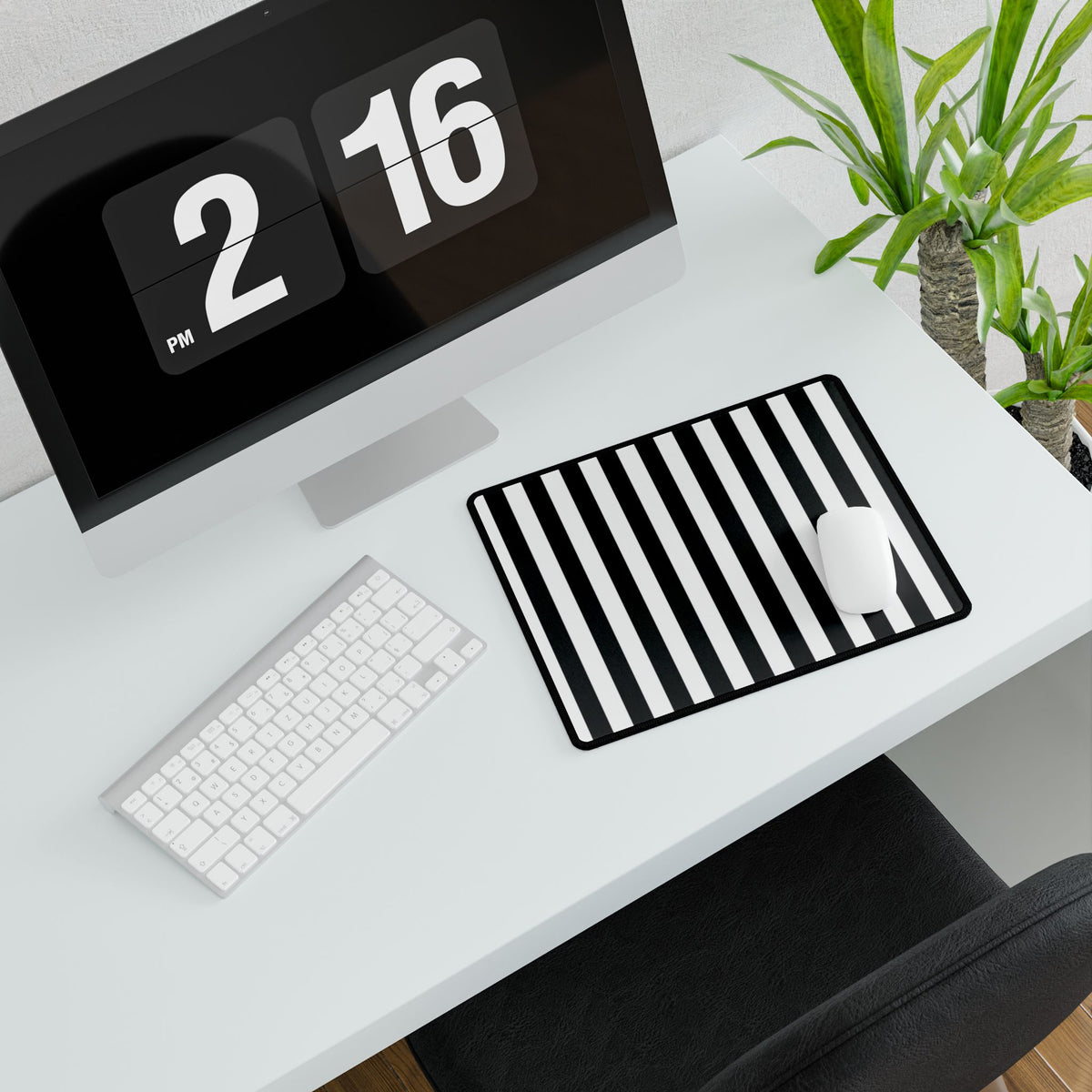 Black & White Striped Desk Mat, Gothic TCG Playmat, Extended Mouse Pad, Card Game Mat, Alternative Office Decor, Gaming Desk Mat