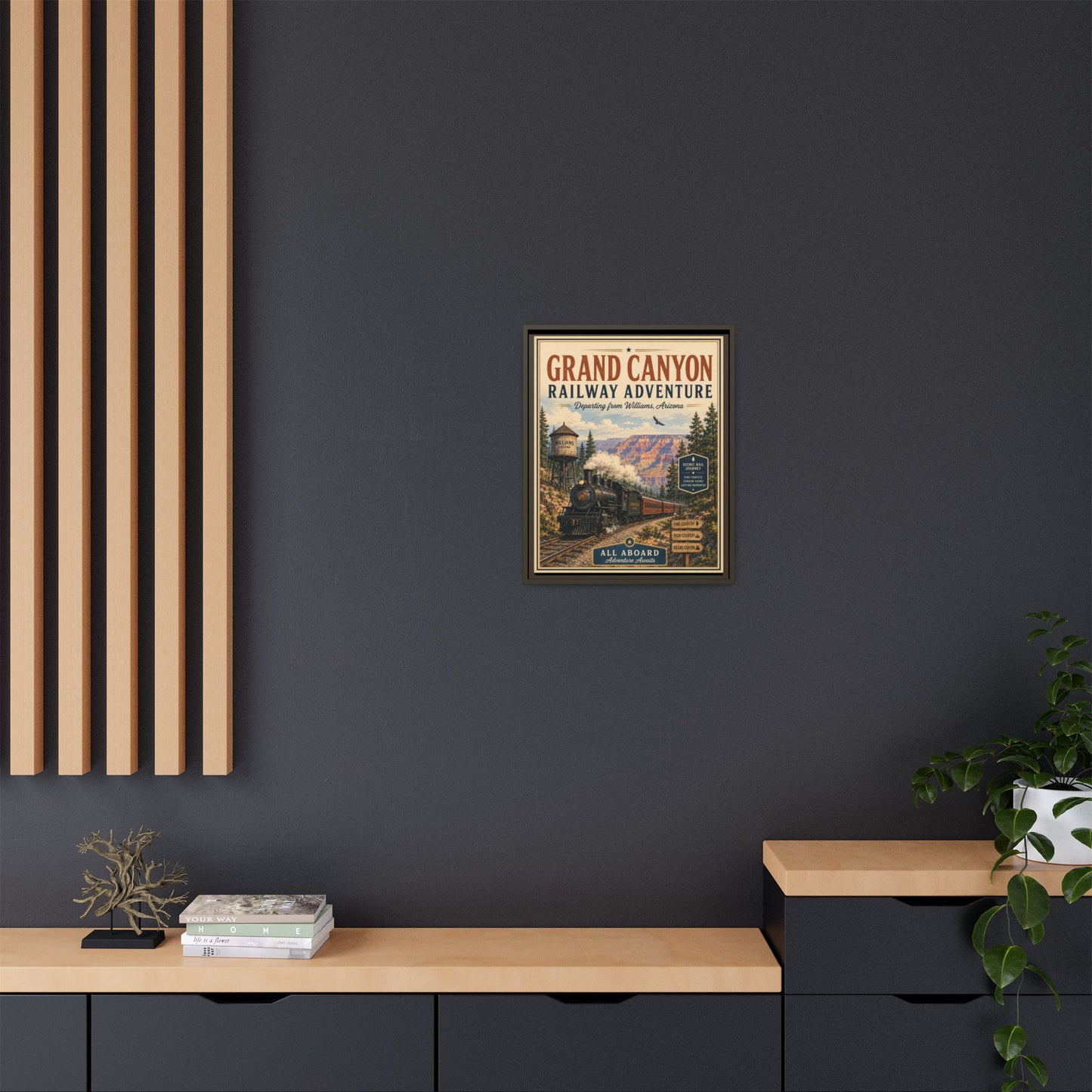 Grand Canyon Railway Adventure Framed Canvas Print