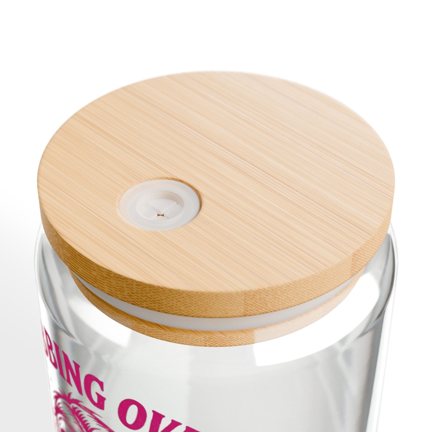 Sipper Glass — “Sobbing Over Fictional Men” 16oz Clear Drinking Jar