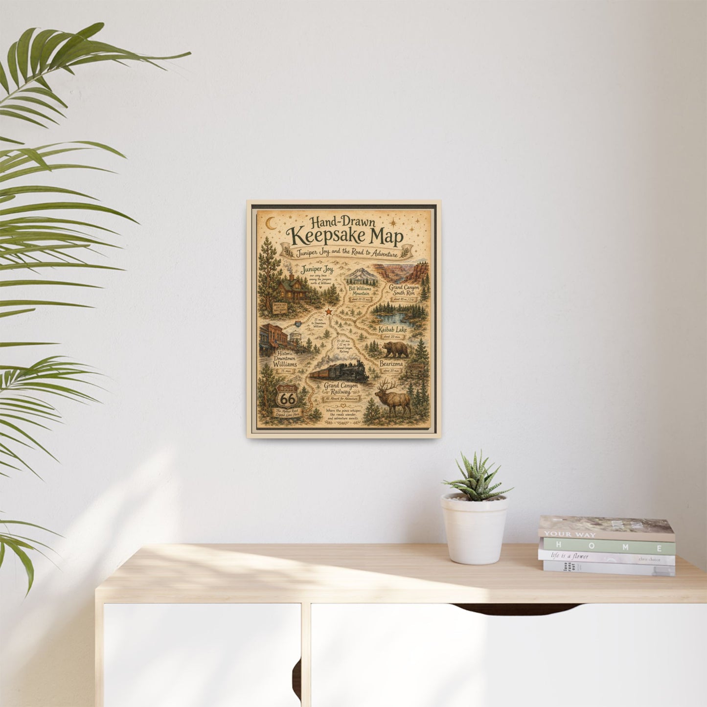 Framed Keepsake Map Matte Canvas Print