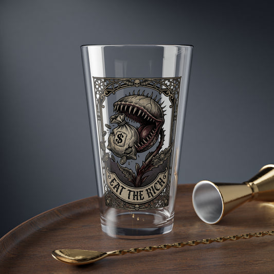 Eat the Rich Carnivorous Plant Pint Glass | Gothic Beer Glass | Venus Flytrap Glass | Dark Cottagecore Barware
