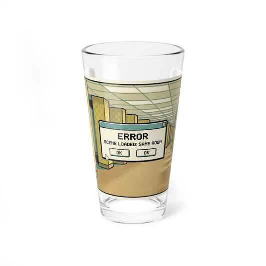 Liminal Space Error Pint Glass | Same Room Retro Horror Glass |  Weirdcore Cocktail Glass | Gamer Gift