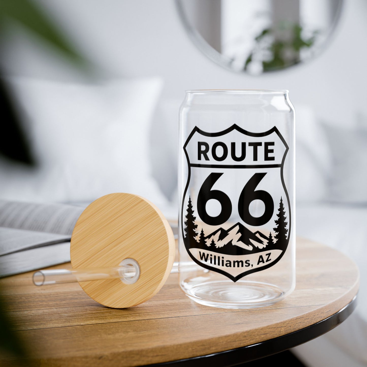 Route 66 Williams AZ Sipper Glass – 16oz Travel Tumbler with Straw