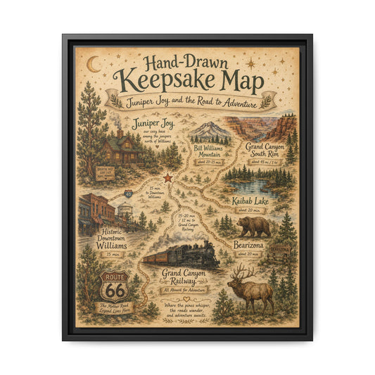 Framed Keepsake Map Matte Canvas Print
