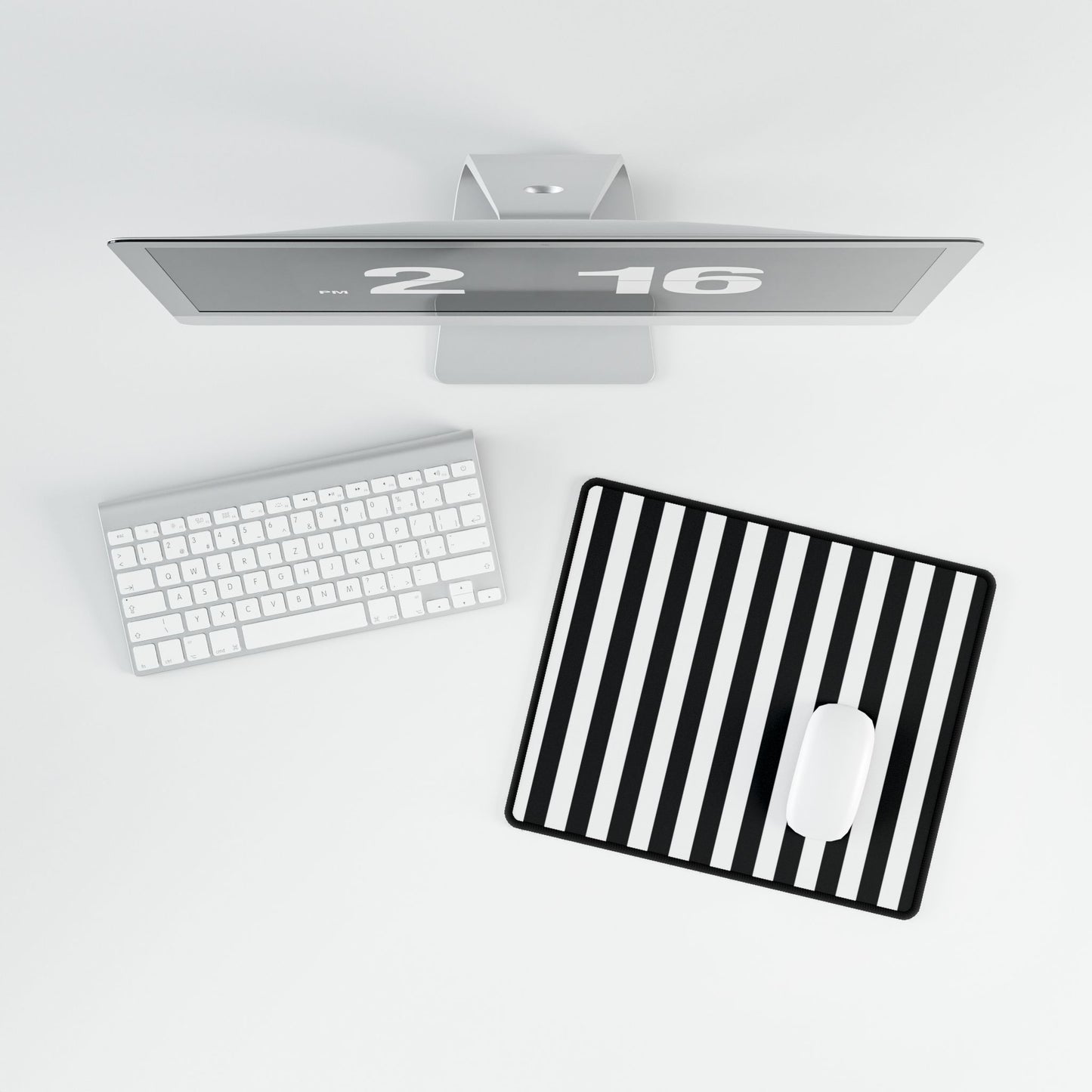Black & White Striped Desk Mat, Gothic TCG Playmat, Extended Mouse Pad, Card Game Mat, Alternative Office Decor, Gaming Desk Mat