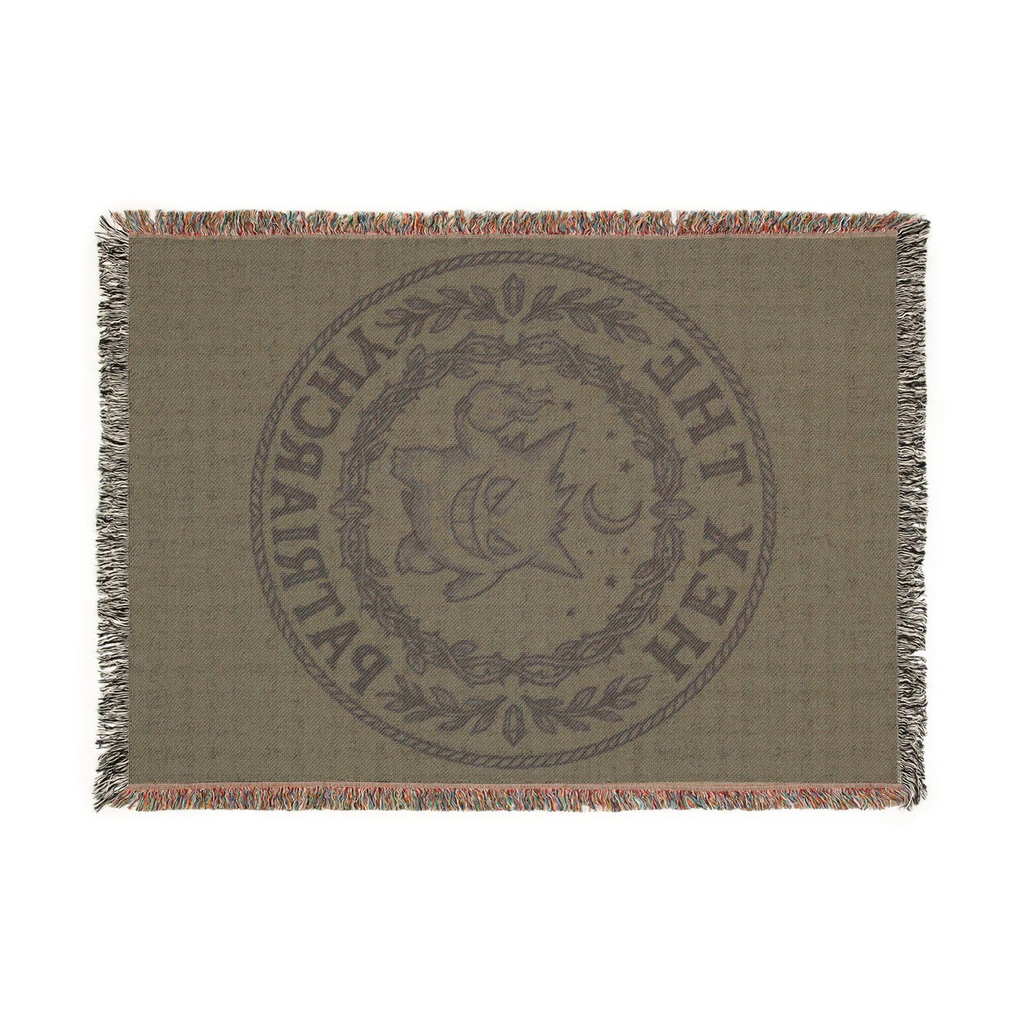 Woven Blanket — Vintage Botanical Seal Throw Blanket
