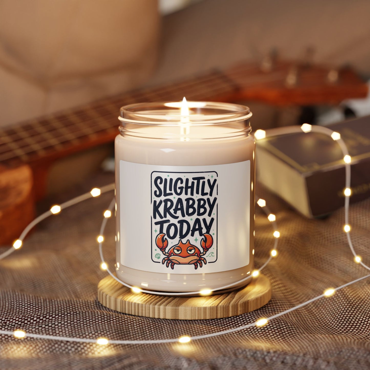 Slightly Krabby Today Candle | Scented Soy Candle, Coastal Crab Humor