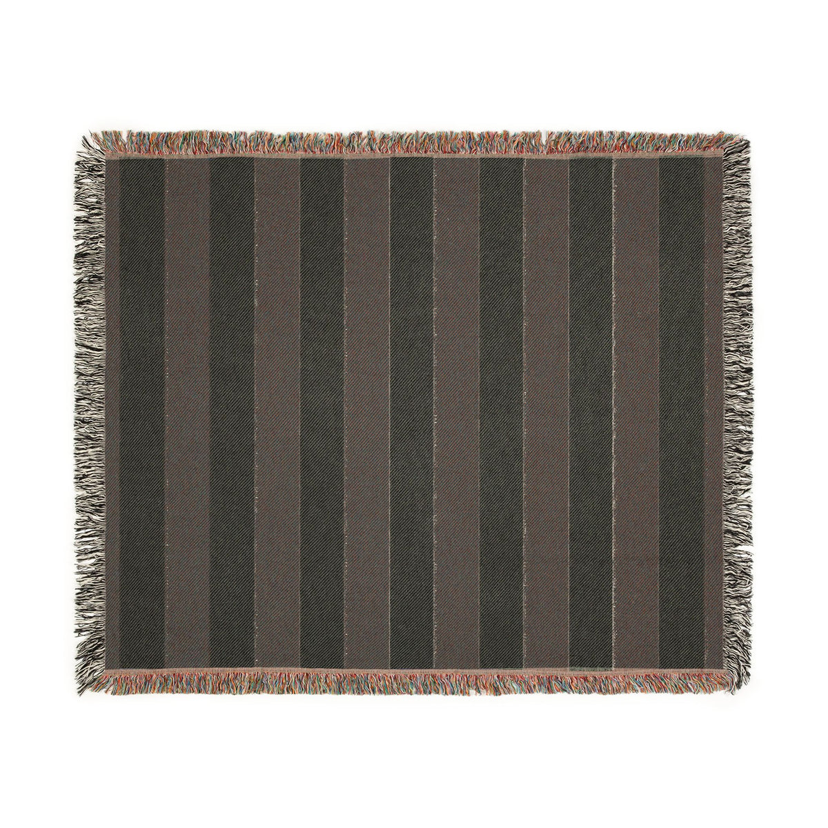 Black & White Striped Woven Blanket, Cotton Throw Blanket with Fringe, Gothic Home Decor, Modern Stripe Couch & Bed Throw
