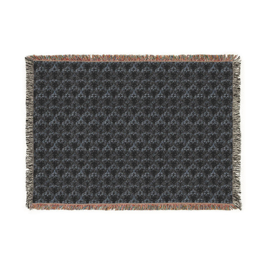 Black Gothic Damask Woven Blanket | Dark Academia Throw | Victorian Gothic Home Decor | Gothic Couch Blanket | Luxury Cotton Throw