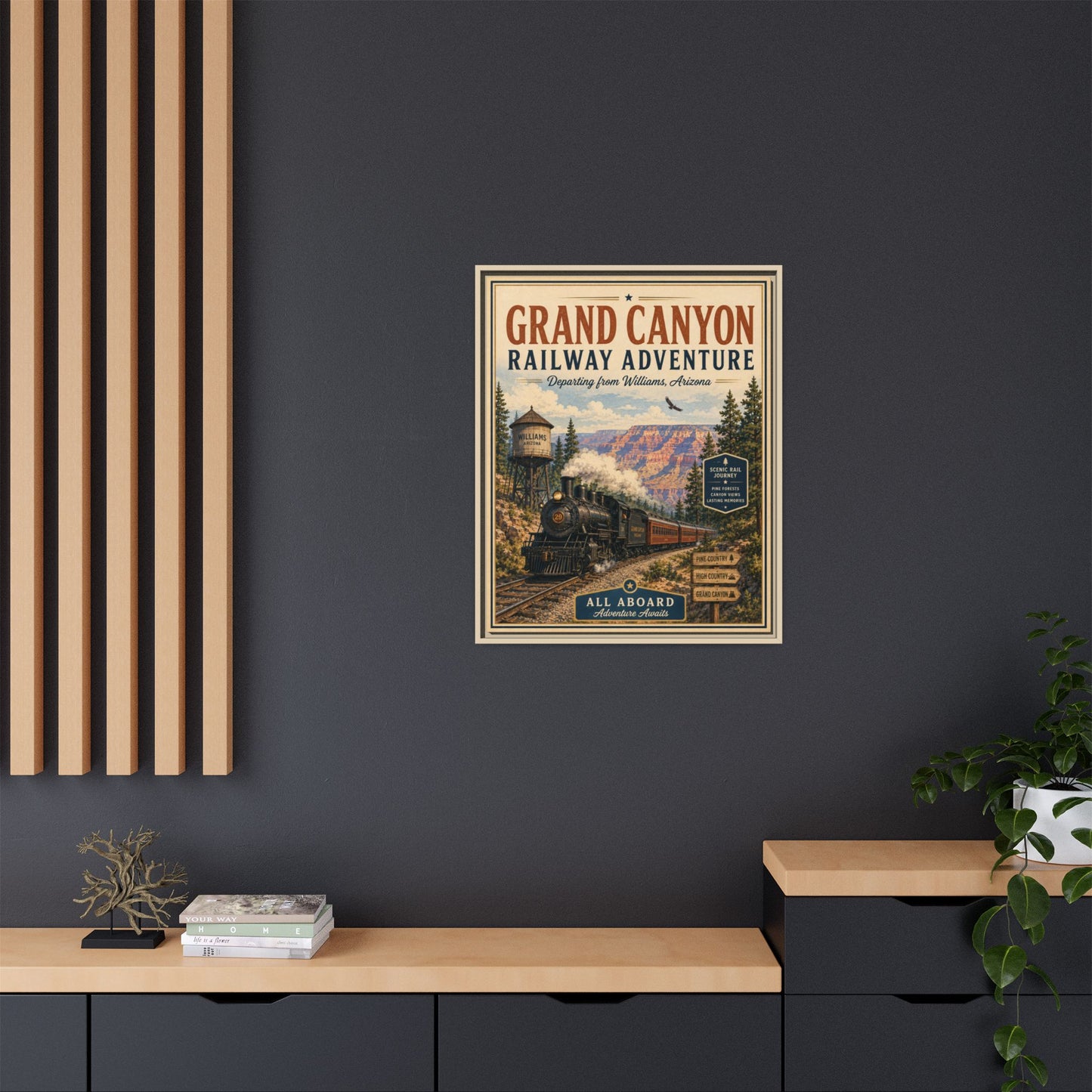 Grand Canyon Railway Adventure Framed Canvas Print