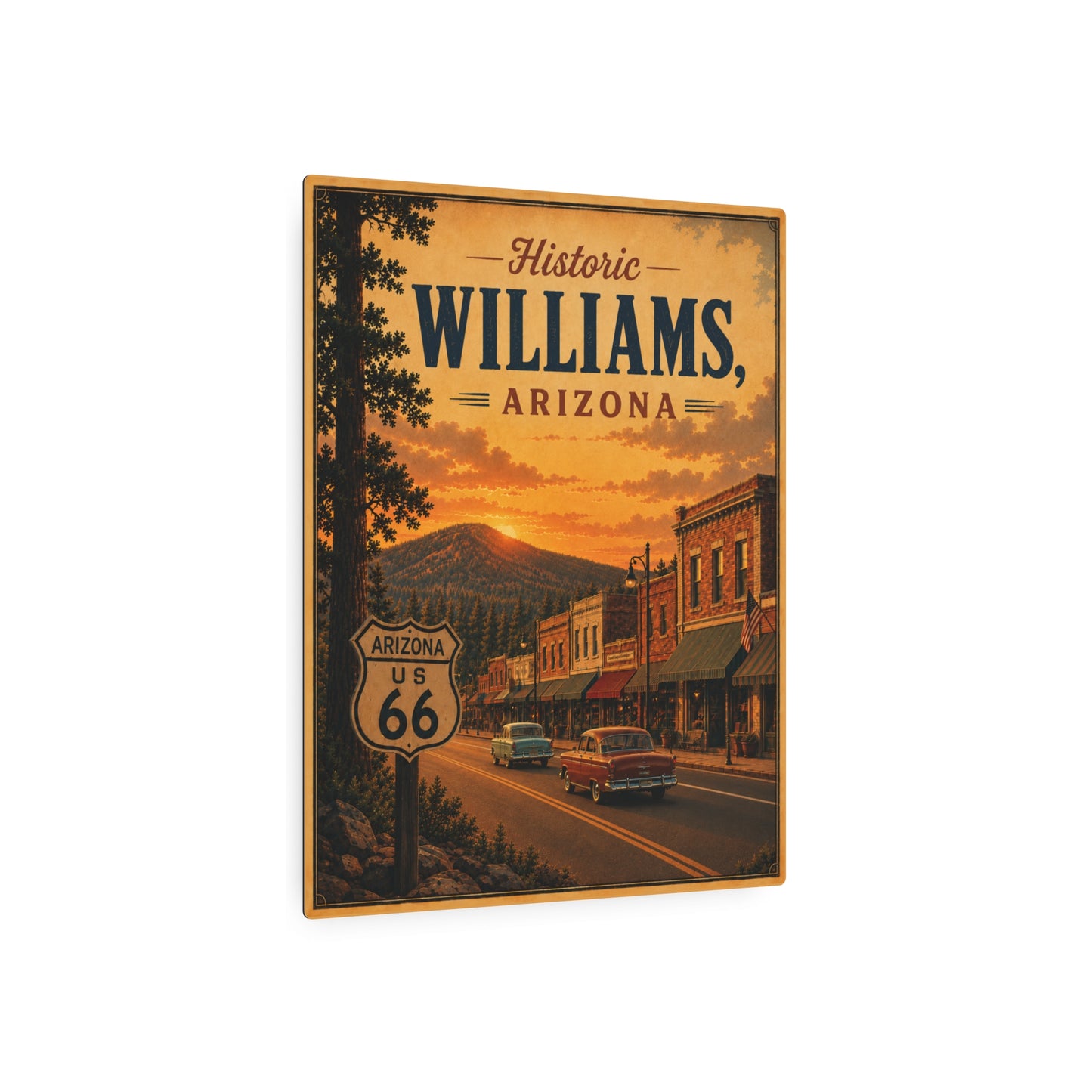 Metal Sign - Historic Williams Arizona Route 66 Vintage Sunset Wall Art