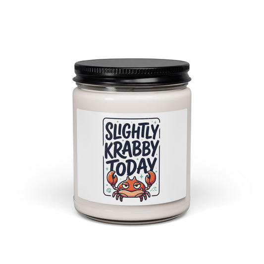 Slightly Krabby Today Candle | Scented Soy Candle, Coastal Crab Humor