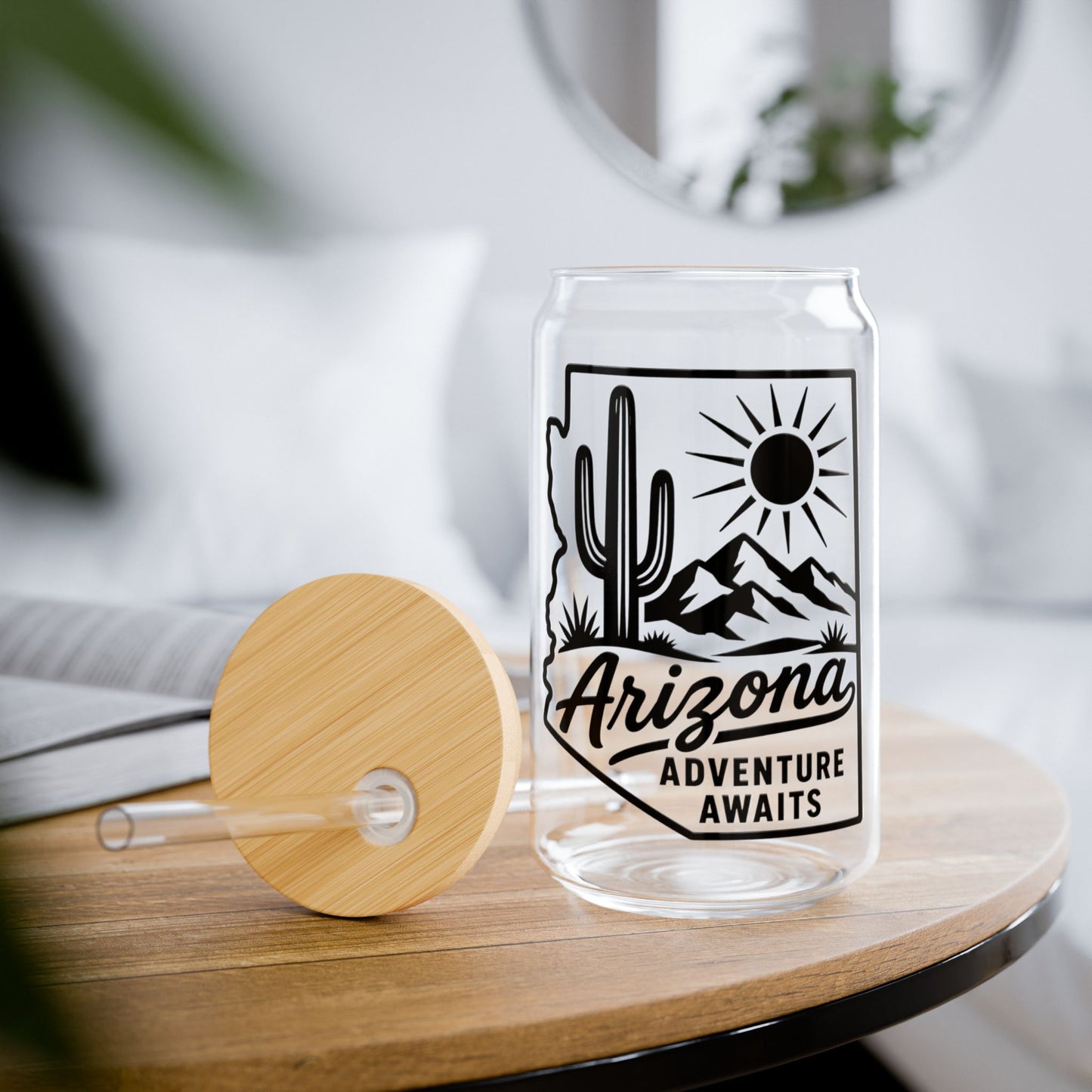 Arizona Adventure Sipper Glass - 16oz Travel Tumbler with Straw