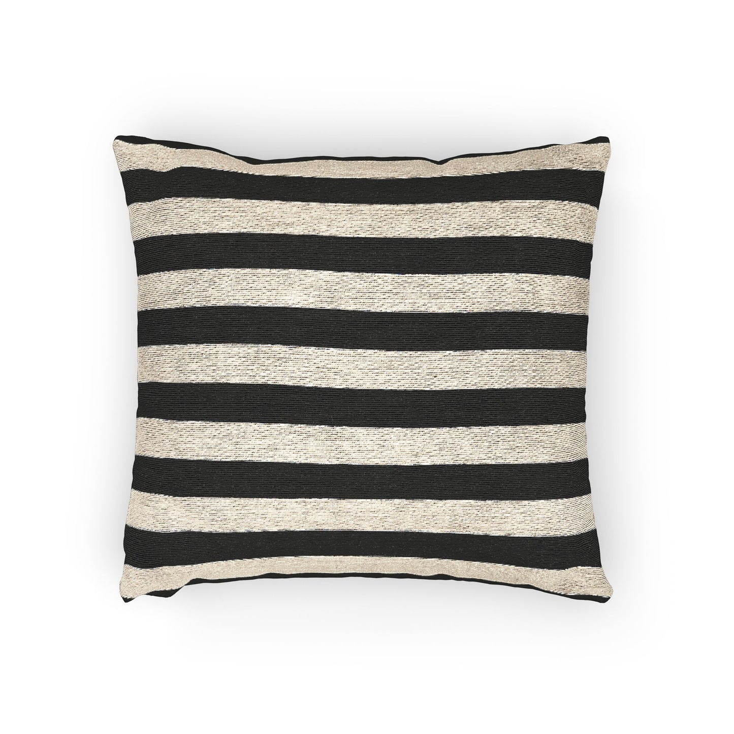 Black & Natural Striped Woven Throw Pillow, Modern Gothic Pillow, Neutral Stripe Cushion, Textured Sofa Pillow, 17x18 Home Decor