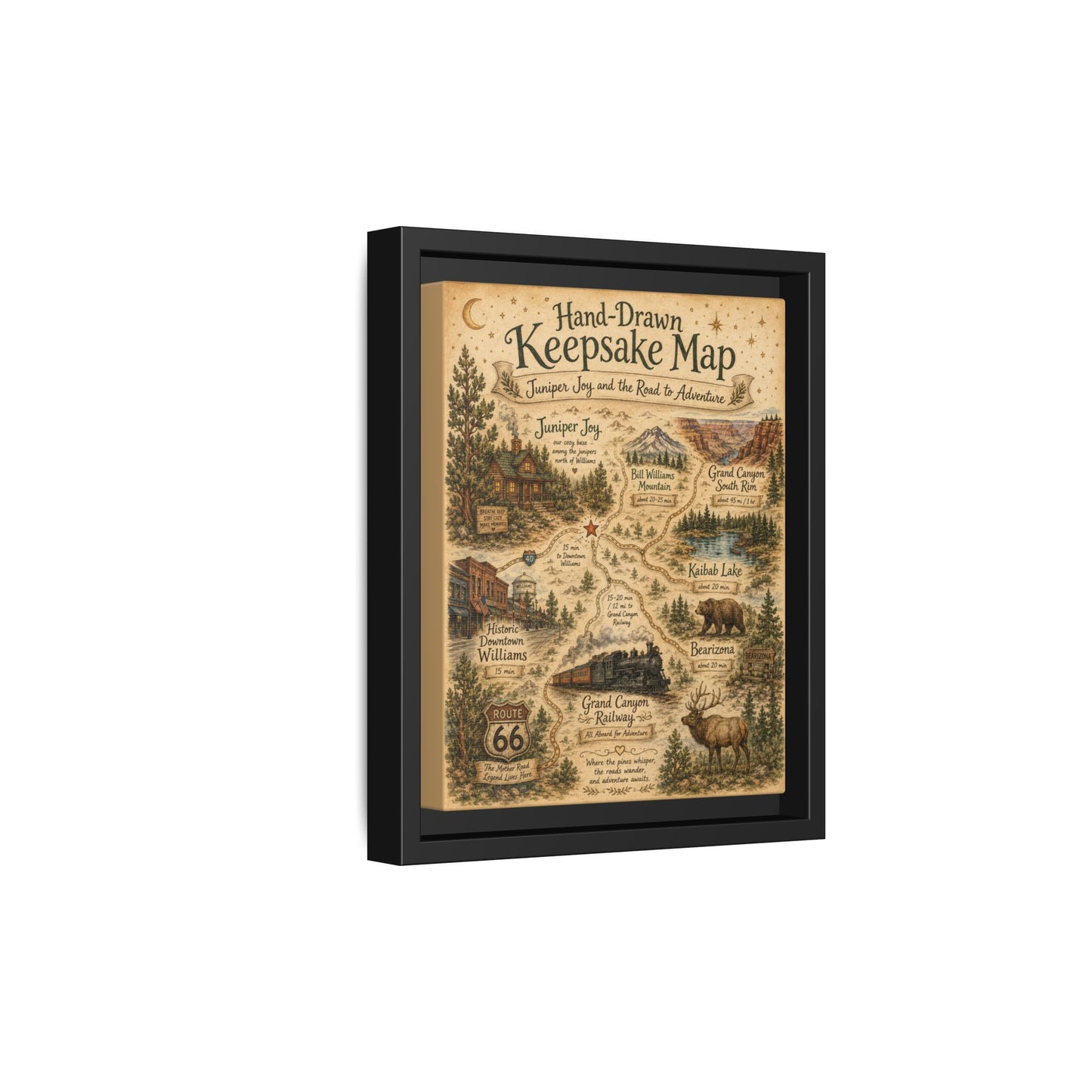 Framed Keepsake Map Matte Canvas Print