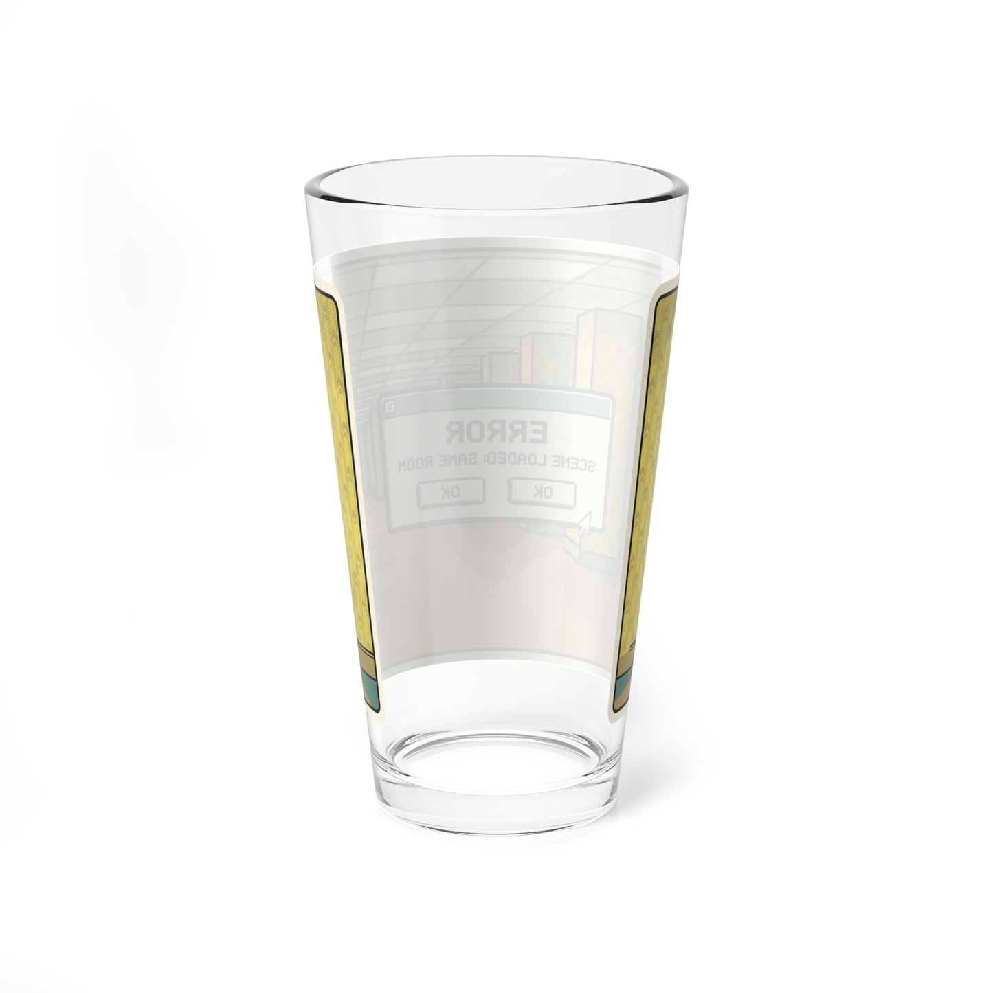 Liminal Space Error Pint Glass | Same Room Retro Horror Glass |  Weirdcore Cocktail Glass | Gamer Gift