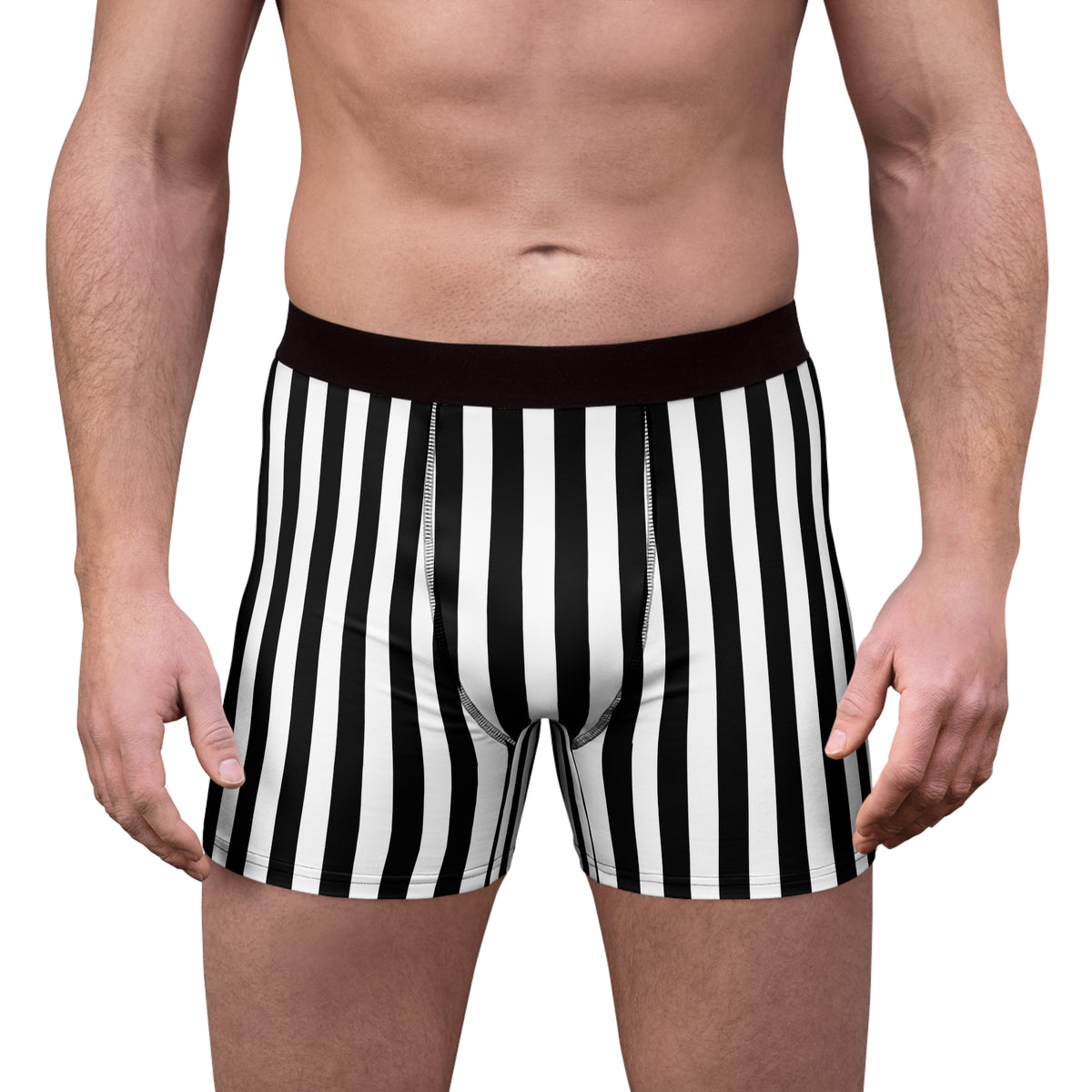 Black White Striped Boxer Briefs, Gothic Men’s Underwear, Alternative Boxer Briefs, Vertical Stripe Underwear, Goth Gift for Him
